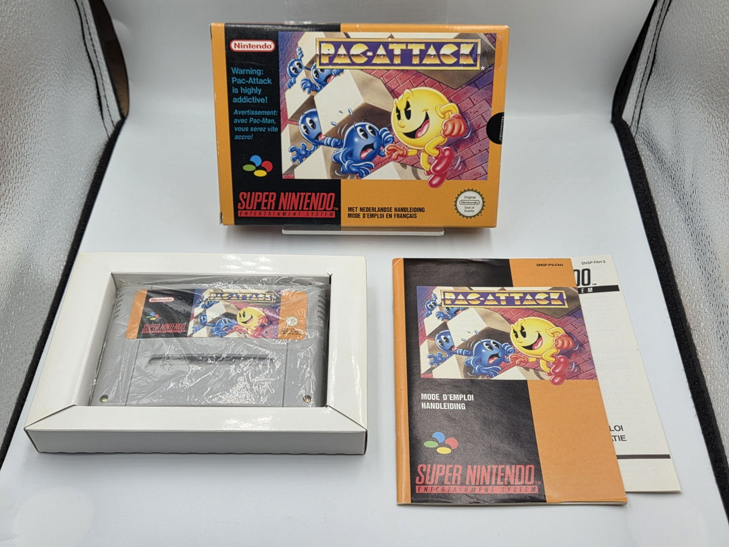 SNES Super Nintendo Pac-Attack mit OVP und Anleitung FAH