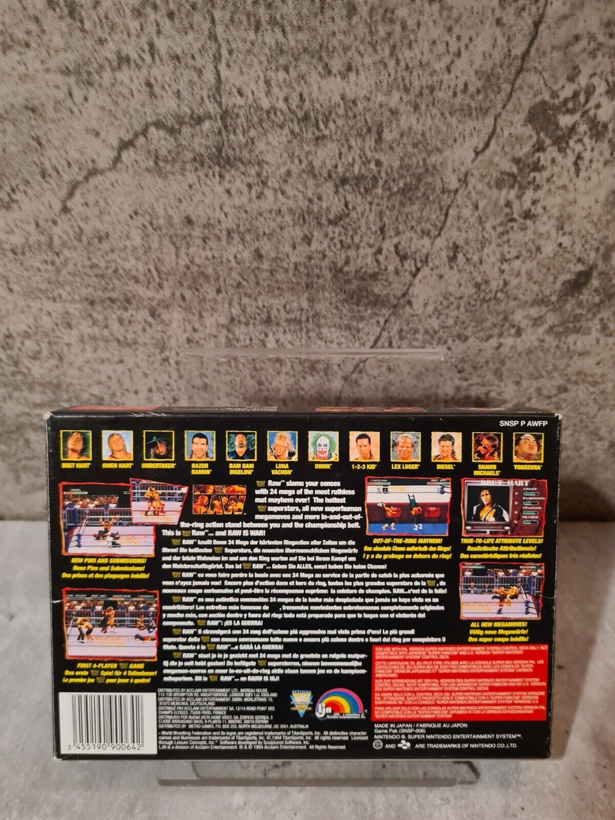 SNES Super Nintendo WWF Raw mit OVP und Anleitung EUR - T-Retro-Games