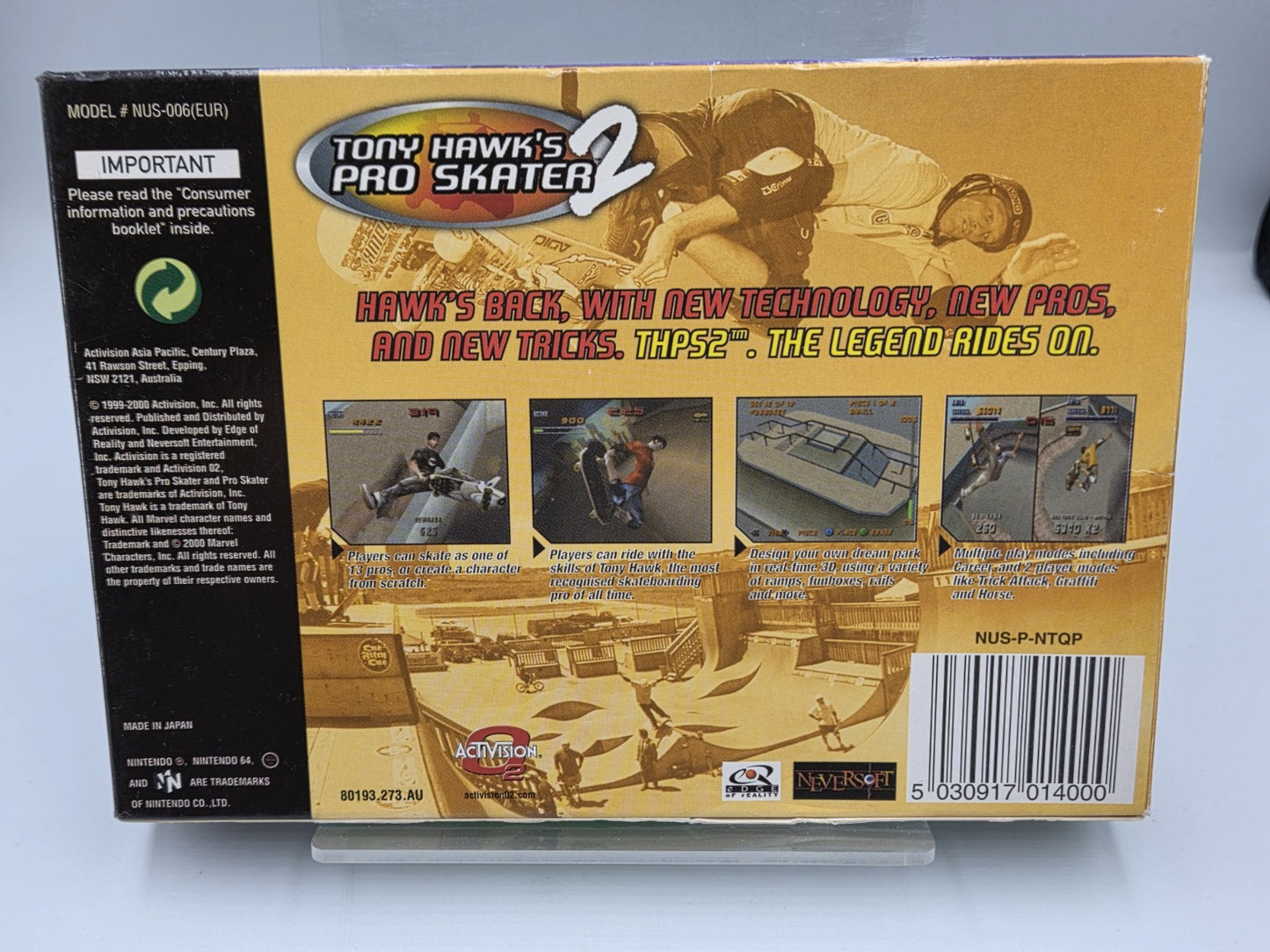 N64 Nintendo 64 Tony Hawk's Pro Skater 2 mit OVP und Anleitung AUS