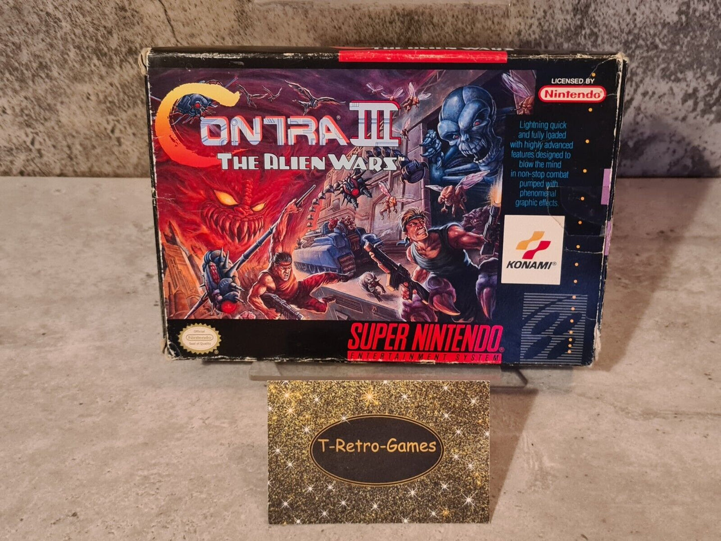 SNES Super Nintendo Contra III The Alien Wars mit OVP und Anleitung NTSC-USA - T-Retro-Games
