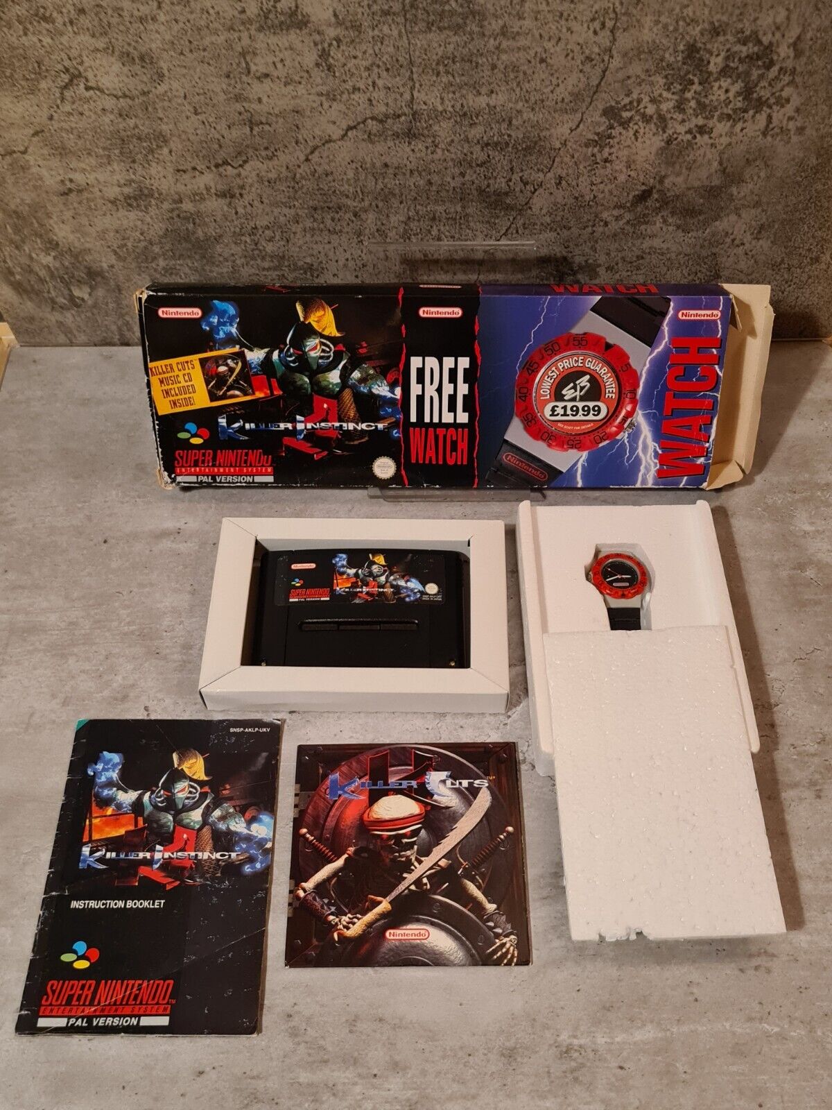 SNES Super Nintendo Killer Instinct Free Watch Big Box OVP mit Anleitung UKV - T-Retro-Games