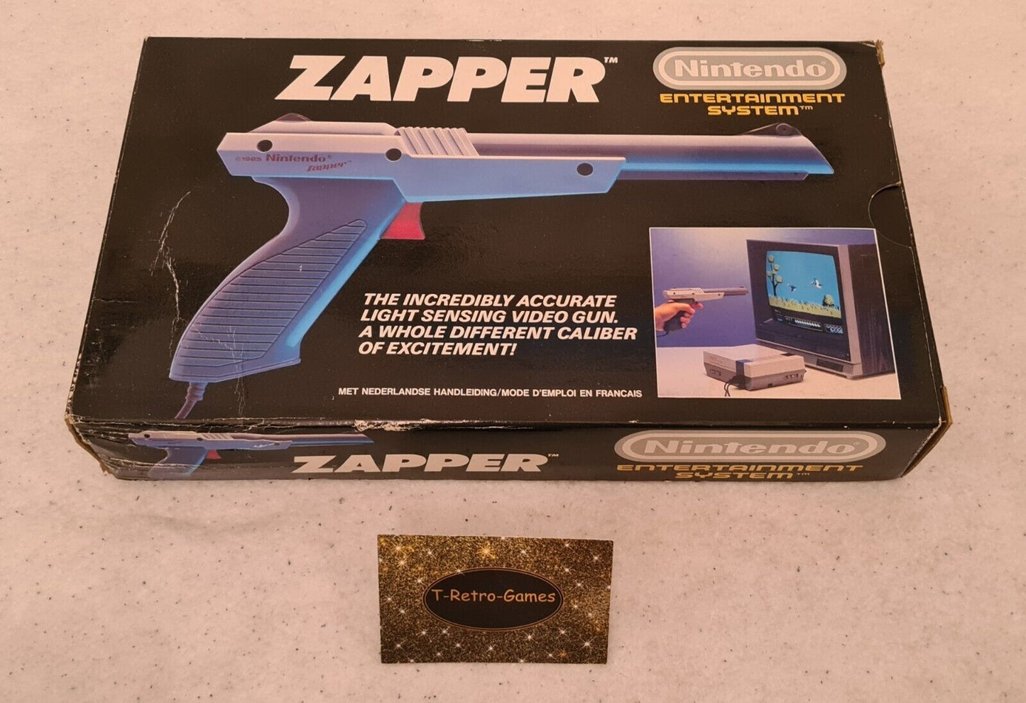 Nintendo NES Zapper Light Gun 1985 Grau Grey OVP - T-Retro-Games