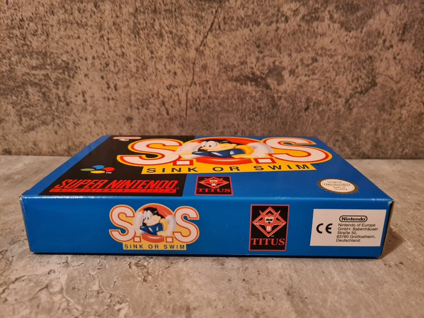 SNES Super Nintendo S.O.S. Sink or Swim mit OVP und Anleitung EUR - T-Retro-Games