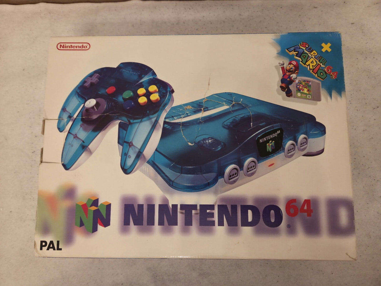 N64 Nintendo 64 Clear Blue Konsole Console OVP