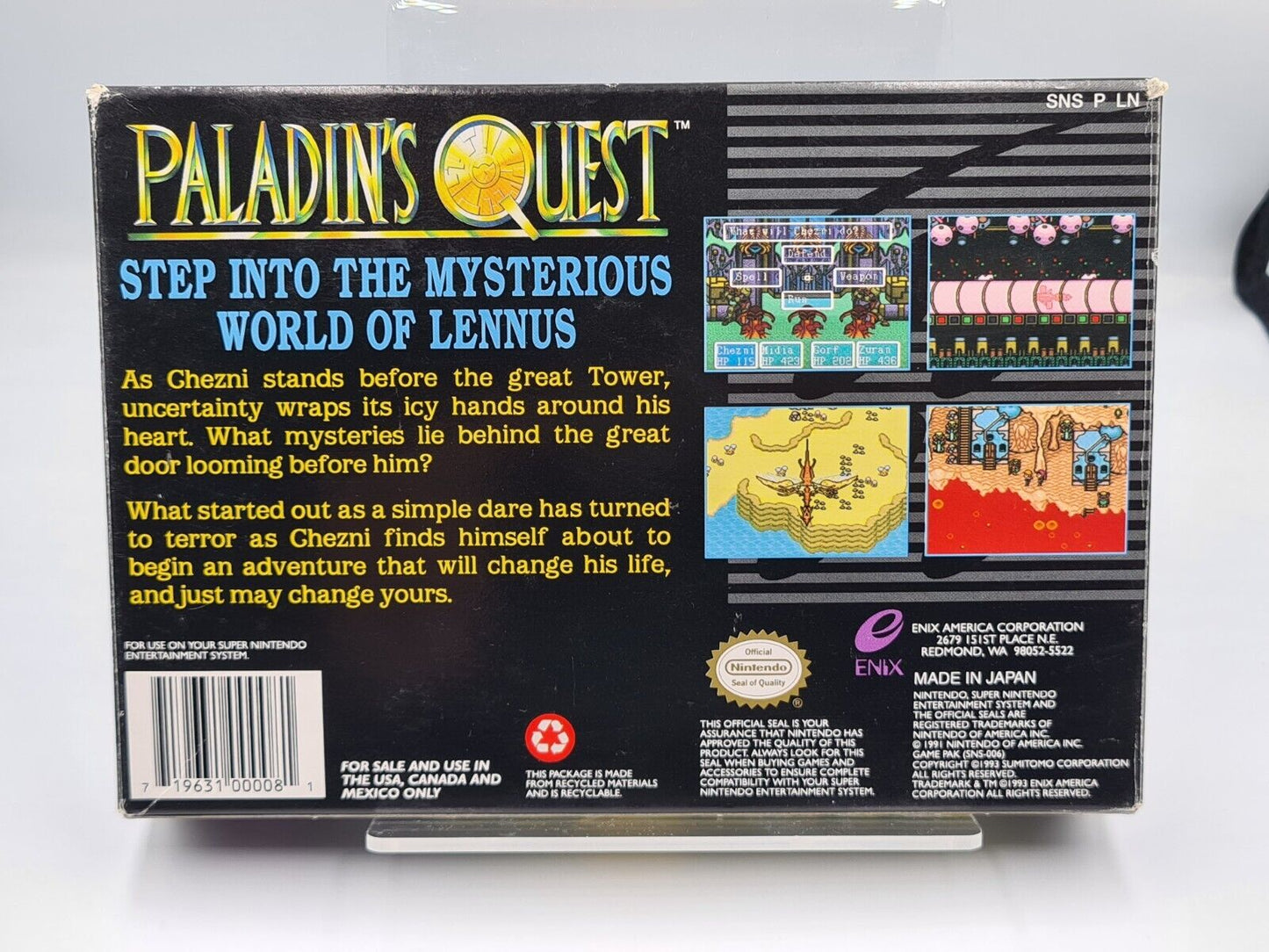 SNES Super Nintendo Paladin's Quest mit OVP und Anleitung + Karte NTSC-USA - T-Retro-Games