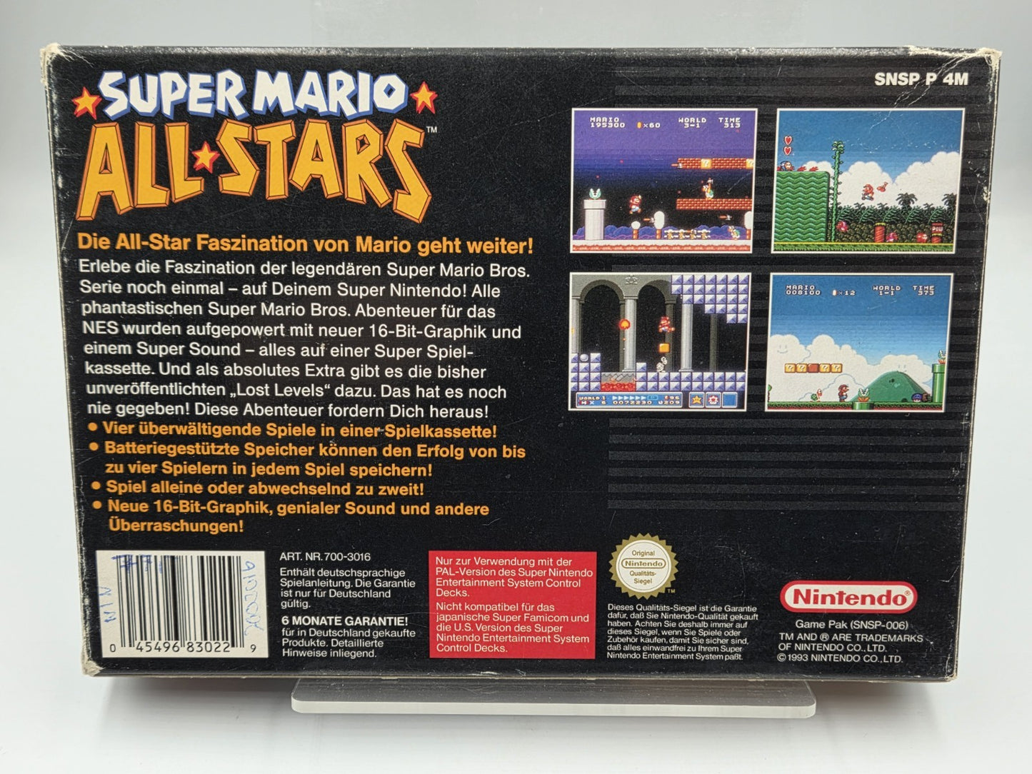SNES Super Nintendo Super Mario Allstars mit OVP und Anleitung NOE