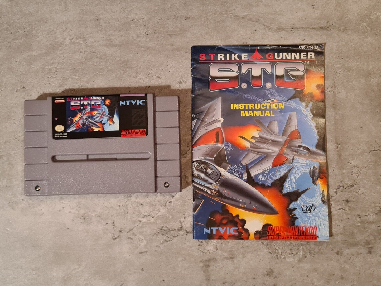 SNES Super Nintendo Strike Gunner S.T.G mit OVP und Anleitung NTSC-USA - T-Retro-Games