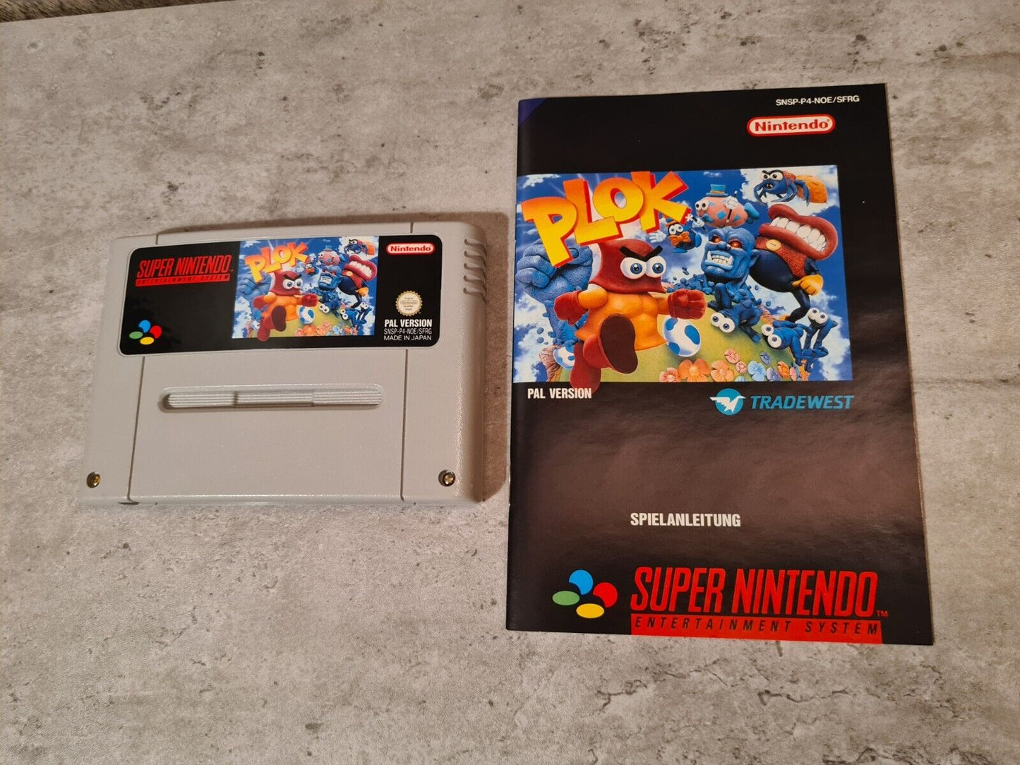 SNES Super Nintendo Plok mit OVP und Anleitung NOE/SFRG - T-Retro-Games