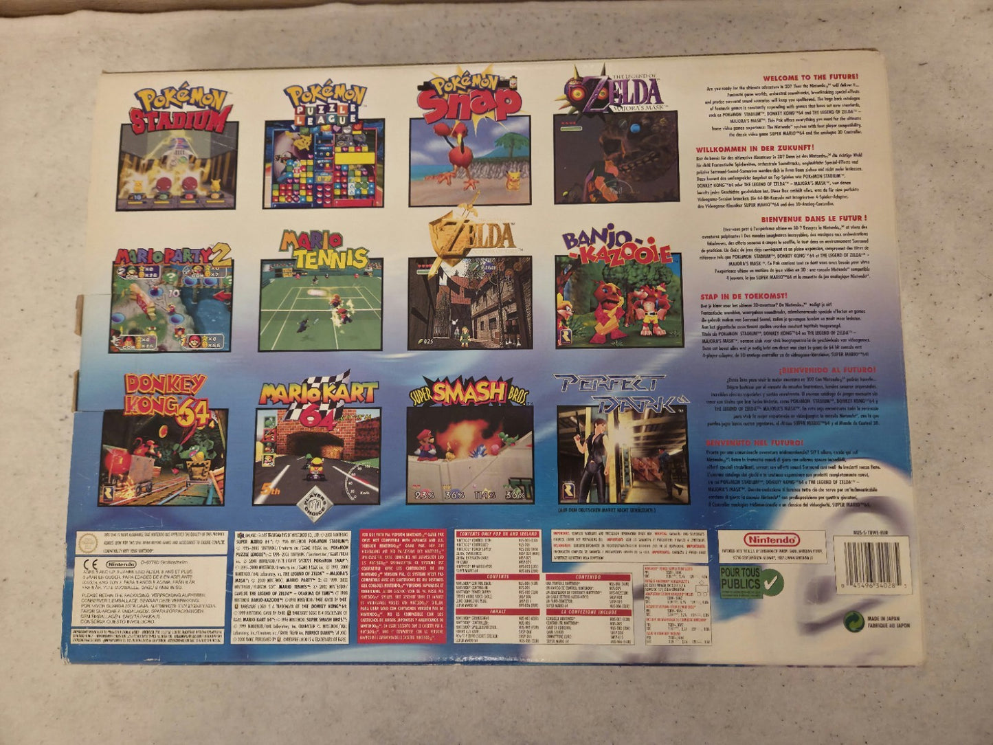 N64 Nintendo 64 Clear Blue Konsole Console OVP