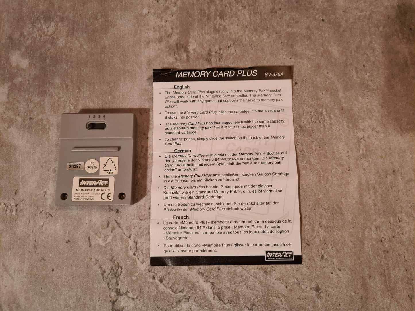N64 Memory Card Plus mit OVP und Anleitung - T-Retro-Games