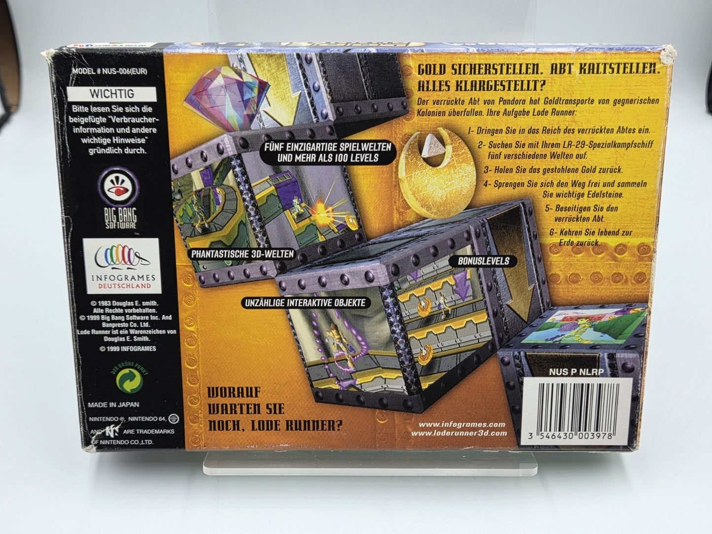 N64 Nintendo 64 Lode Runner 3-D mit OVP und Anleitung NOE