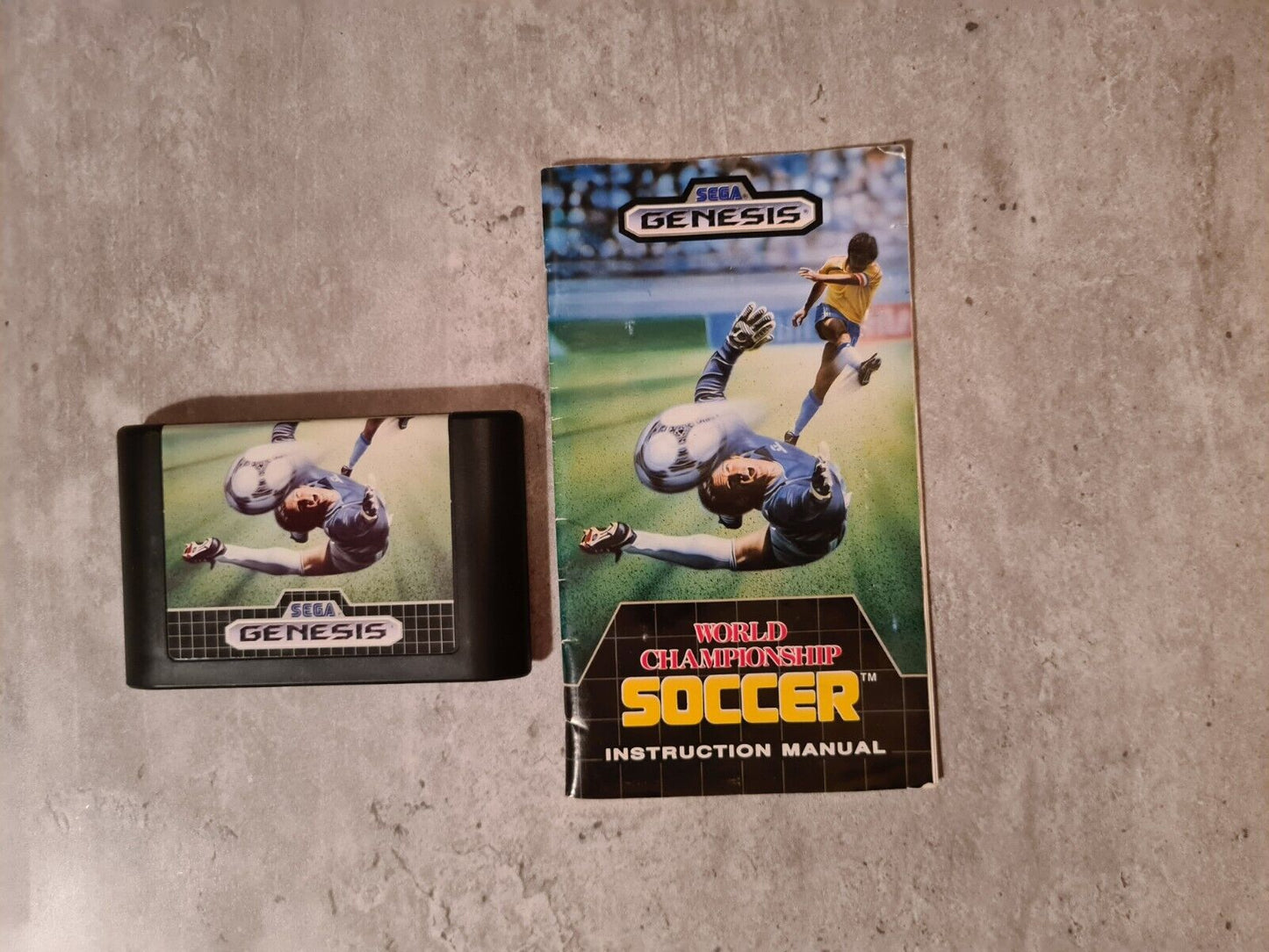 Sega Genesis Spiel World Championship Soccer mit OVP und Anleitung USA - T-Retro-Games