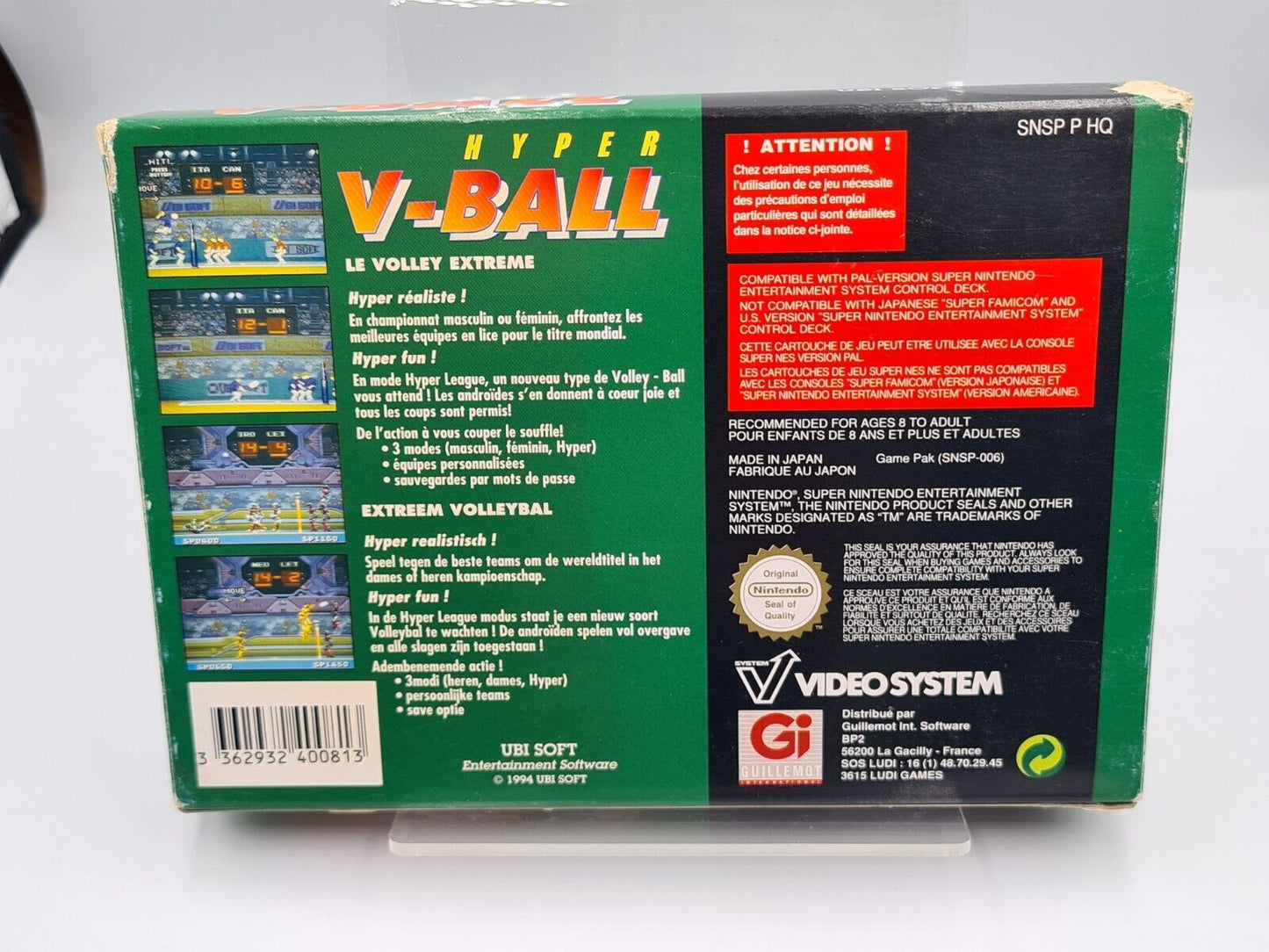 SNES Super Nintendo Hyper V-Ball mit OVP und Anleitung FAH - T-Retro-Games