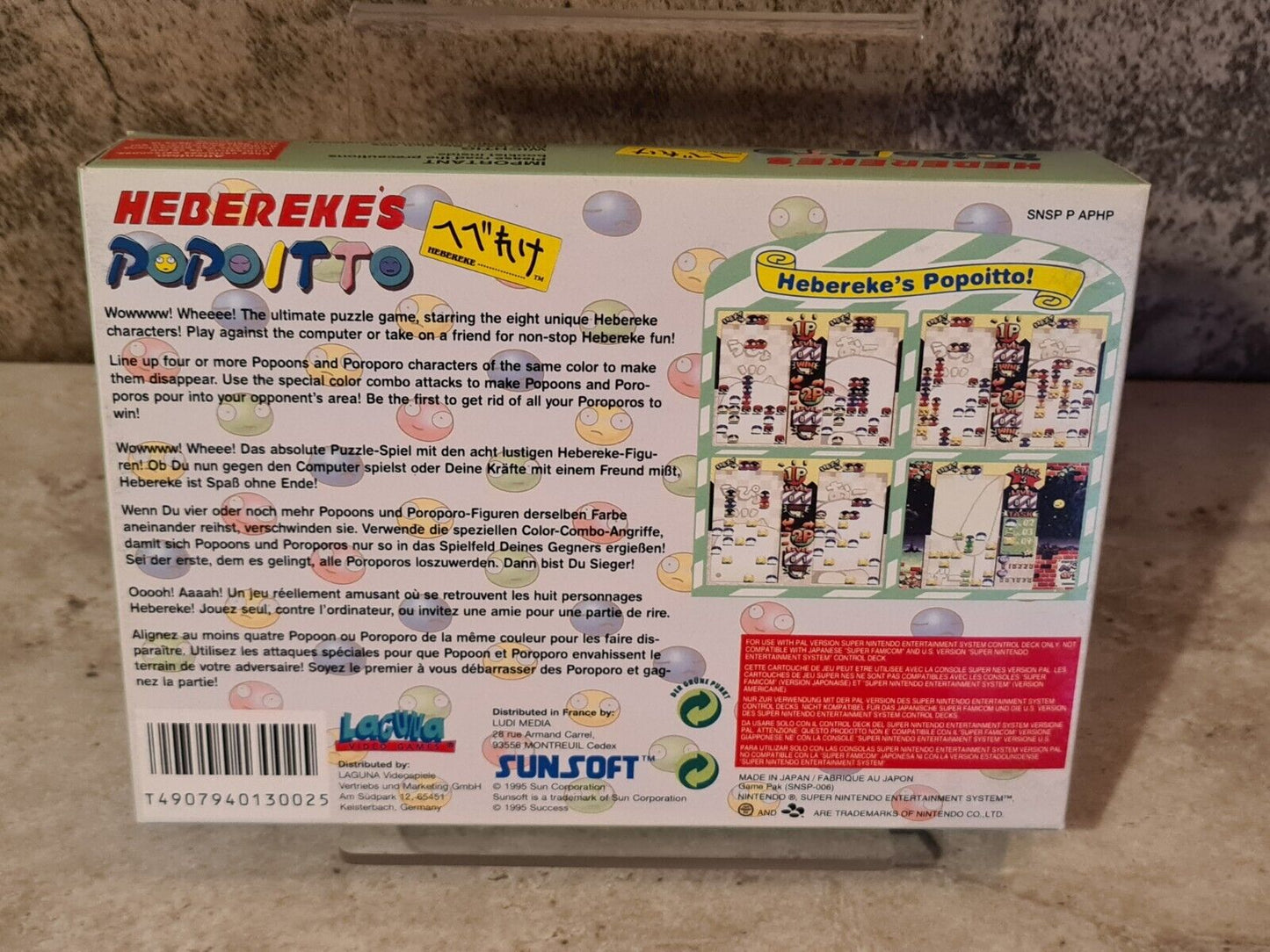 SNES Super Nintendo Heberekes Popoitto New Old Stock Neu unbenutzt - T-Retro-Games