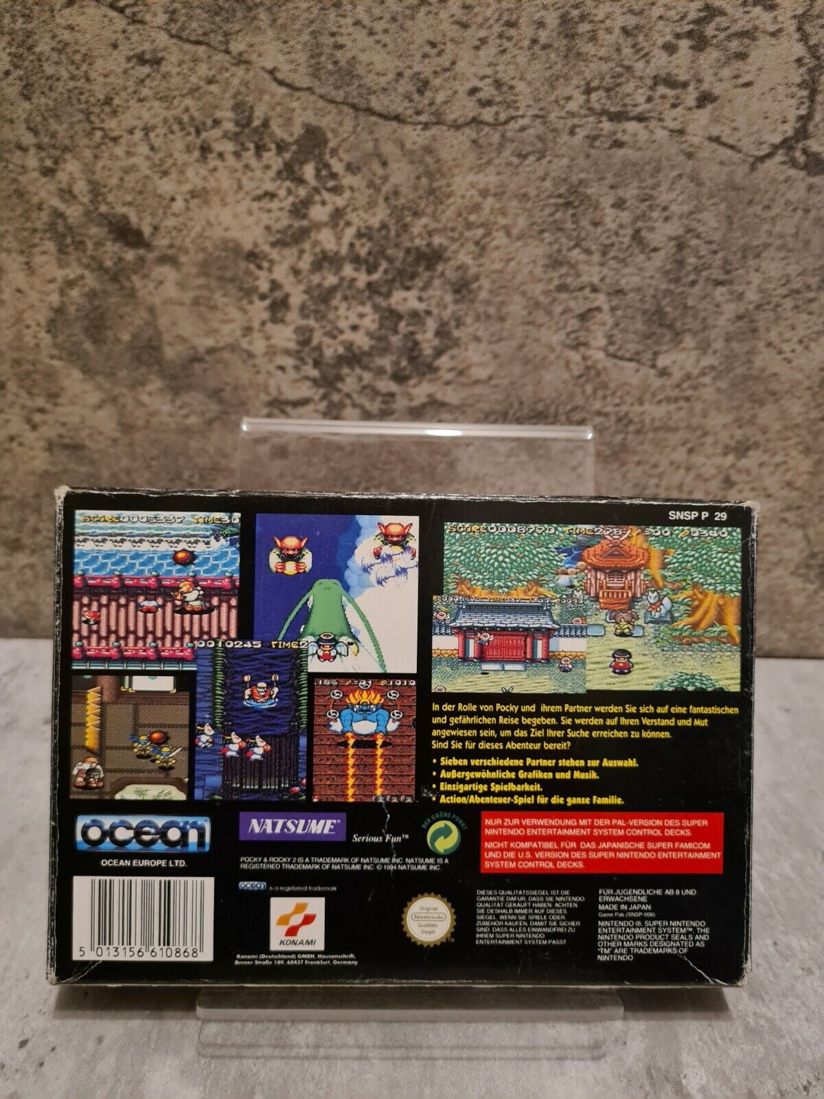 SNES Super Nintendo Pocky & Rocky 2 mit OVP und Anleitung NOE - T-Retro-Games
