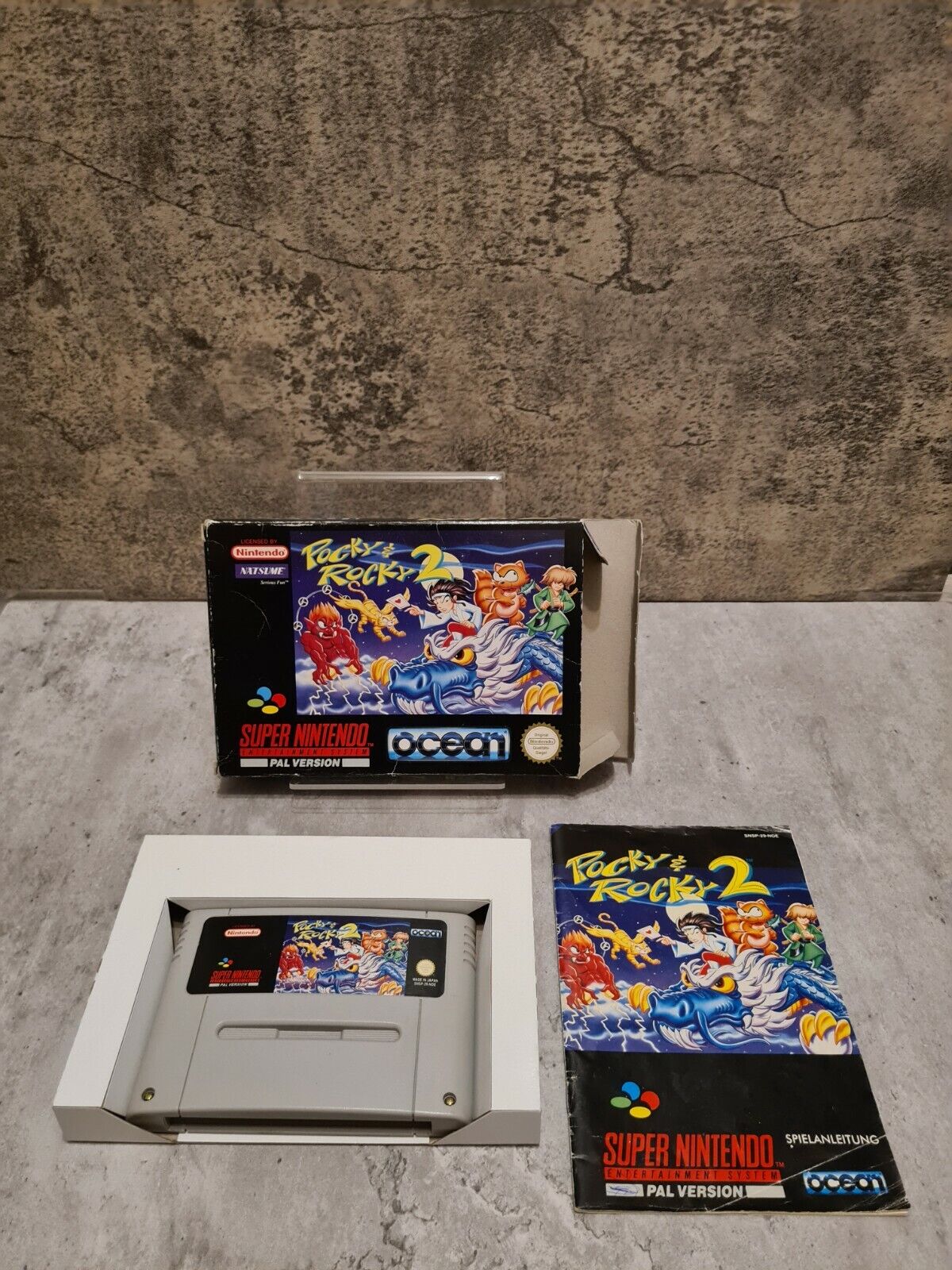 SNES Super Nintendo Pocky & Rocky 2 mit OVP und Anleitung NOE - T-Retro-Games