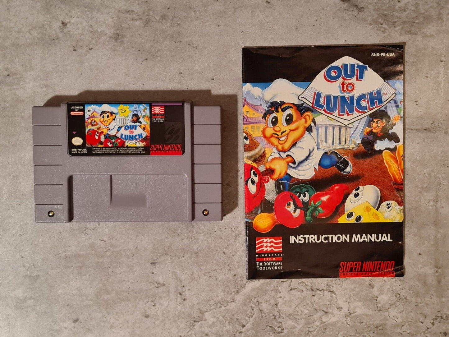 SNES Super Nintendo Out to Lunch mit OVP und Anleitung NTSC-USA - T-Retro-Games