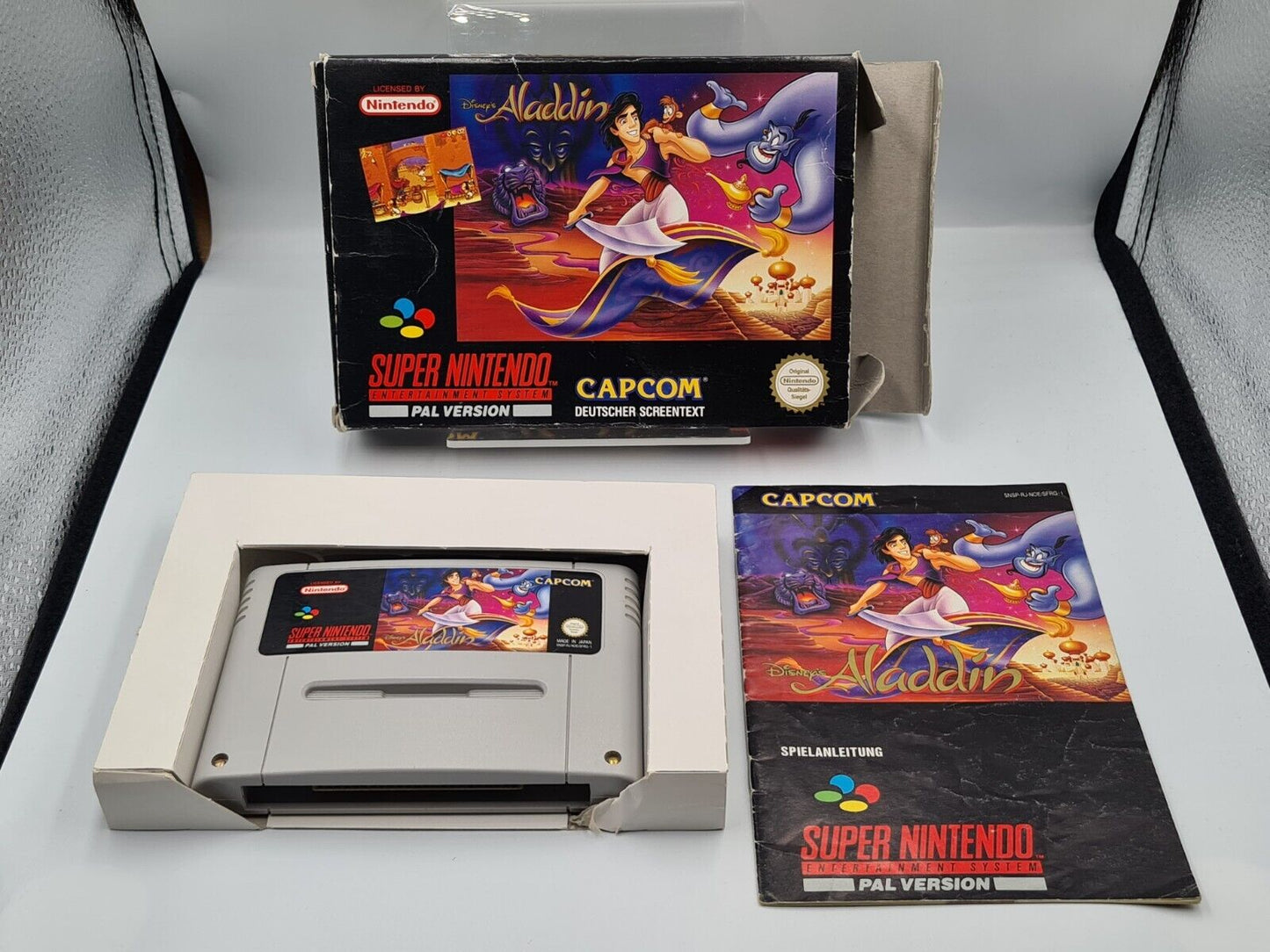 SNES Super Nintendo Disney's Aladdin mit OVP und Anleitung NOE/SFRG - T-Retro-Games
