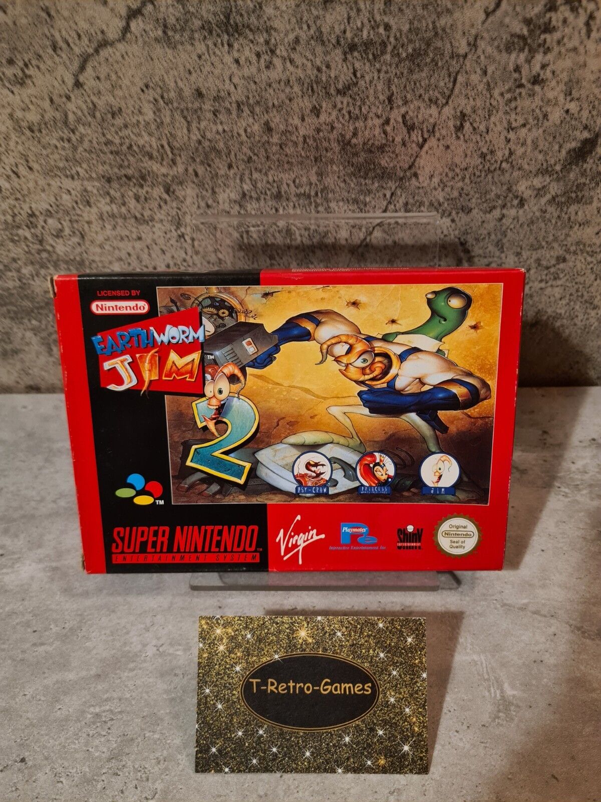 SNES Super Nintendo Earthworm Jim 2 mit OVP und Anleitung EUR - T-Retro-Games