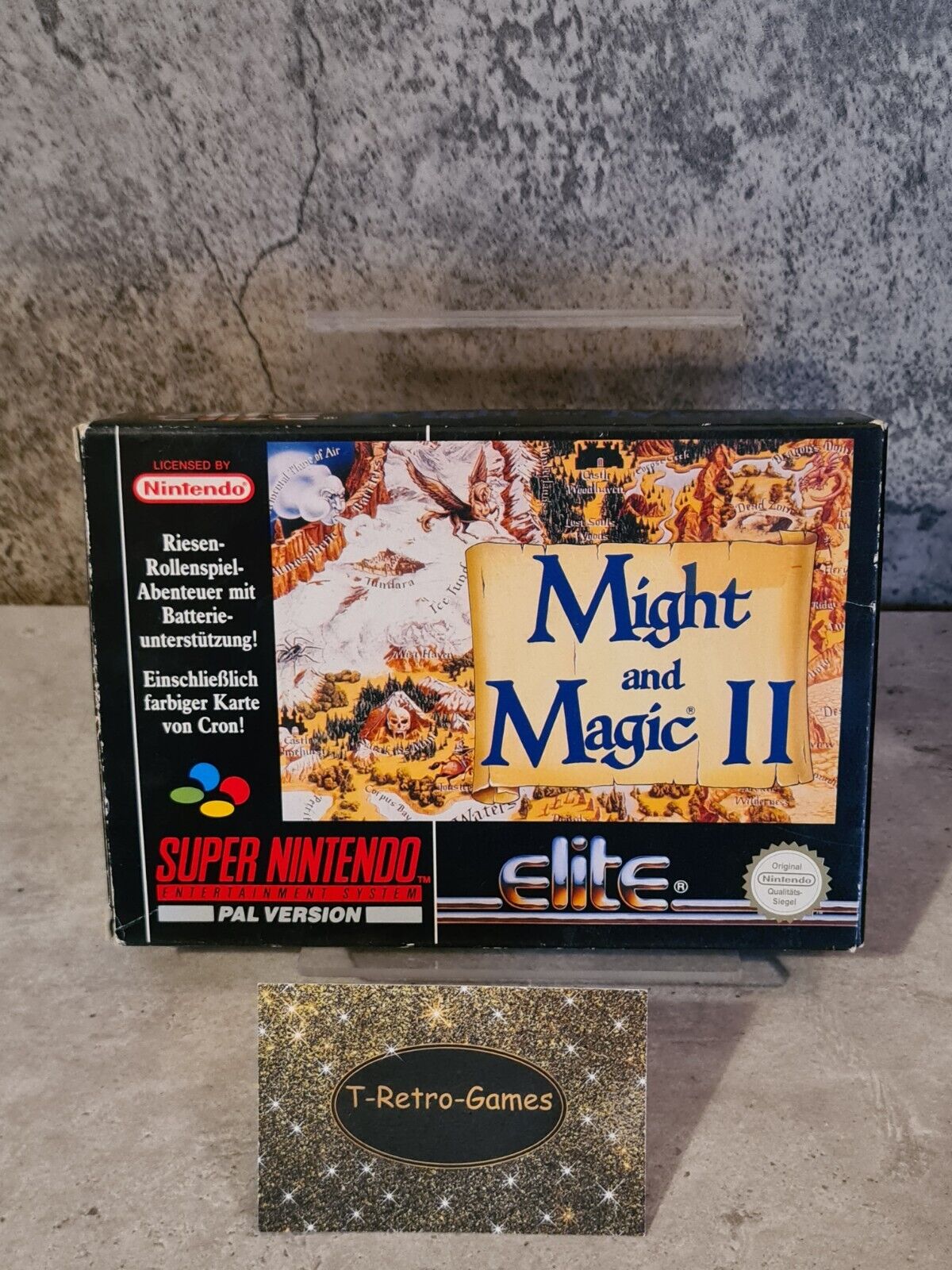 SNES Super Nintendo Might and Magic II mit OVP und Anleitung NOE/SFRG - T-Retro-Games