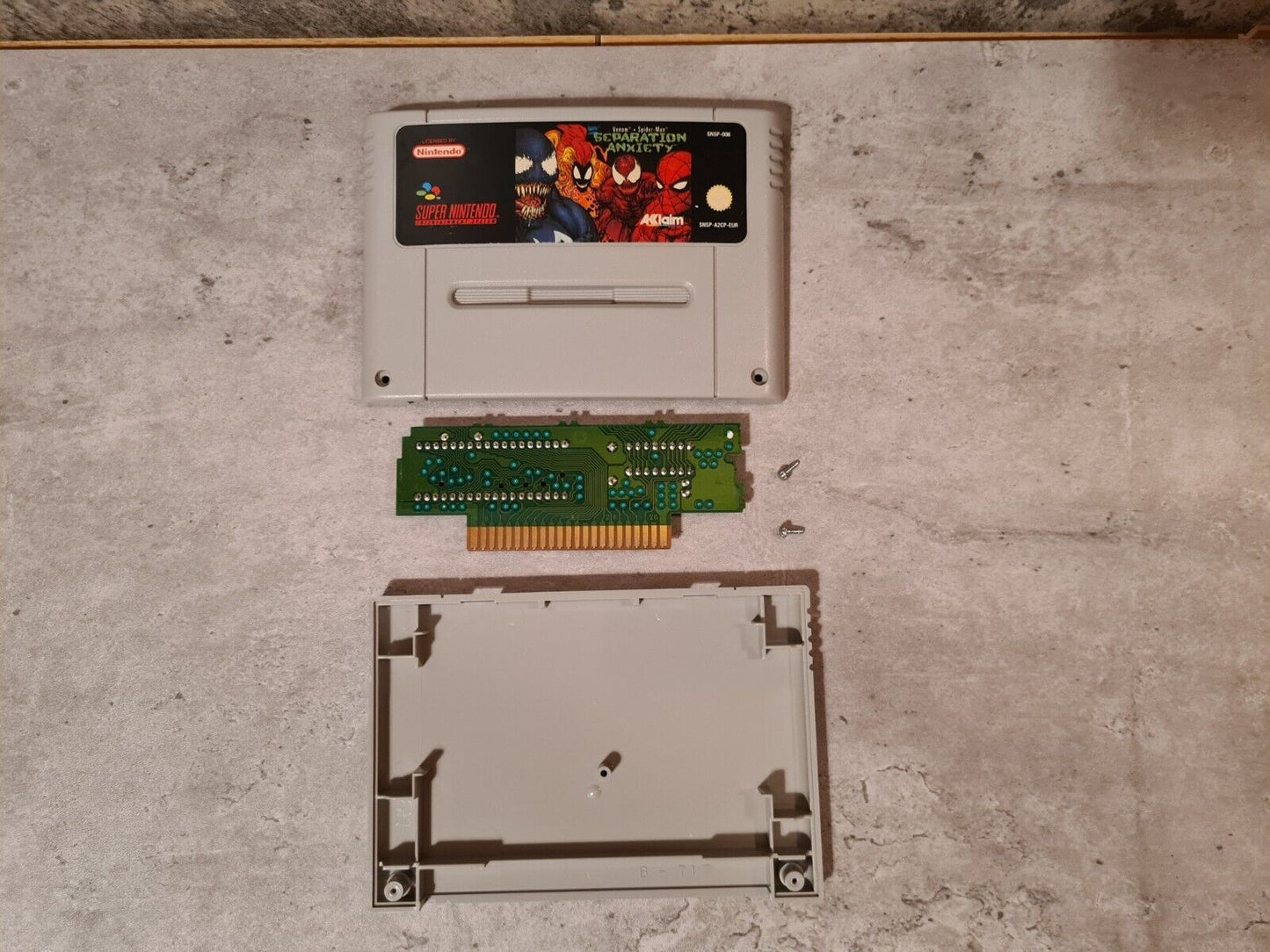 SNES Super Nintendo Venom Spider-Man Separation Anxiety Modul EUR - T-Retro-Games