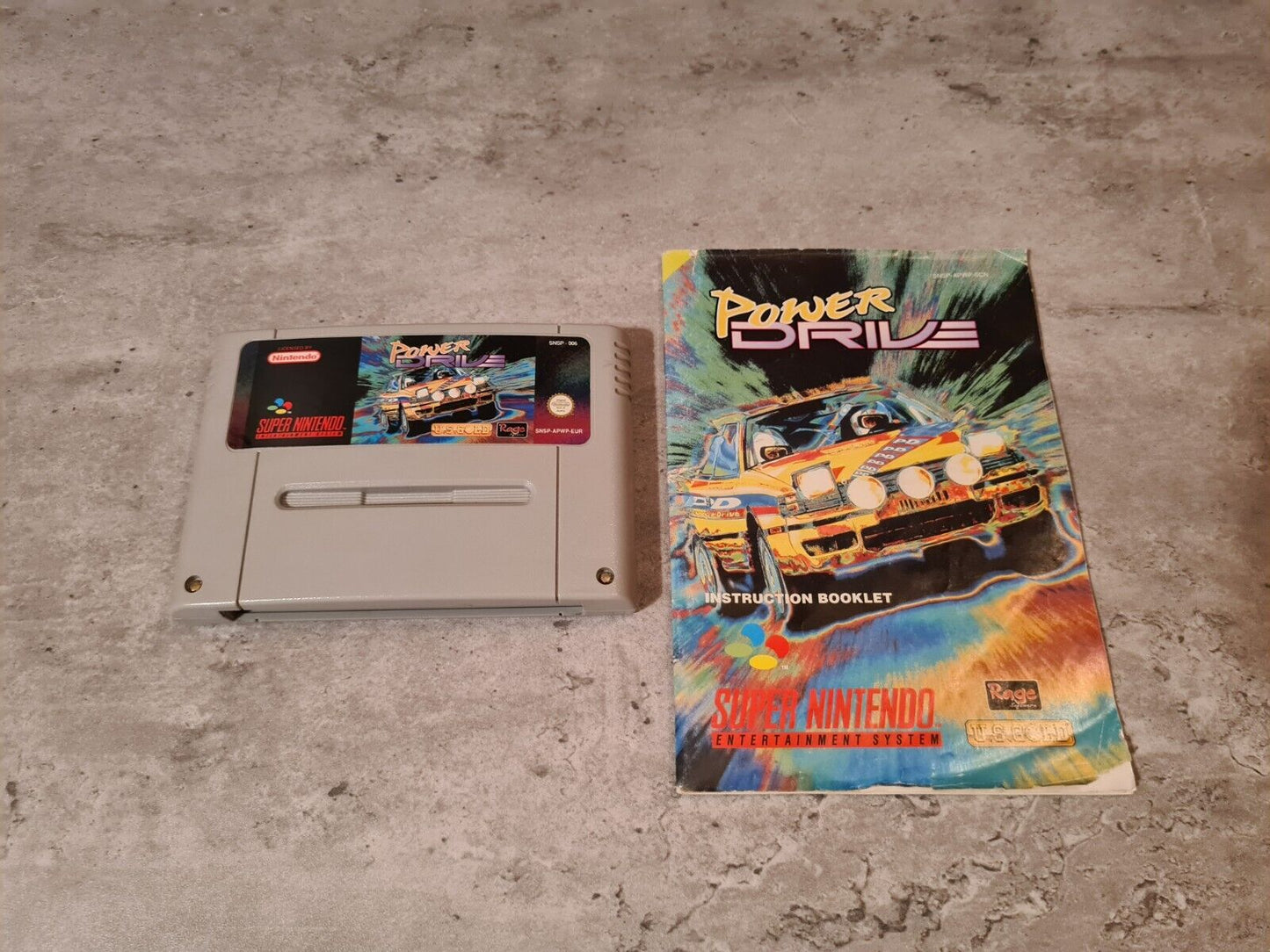 SNES Super Nintendo Power Drive mit OVP und Anleitung EUR - T-Retro-Games