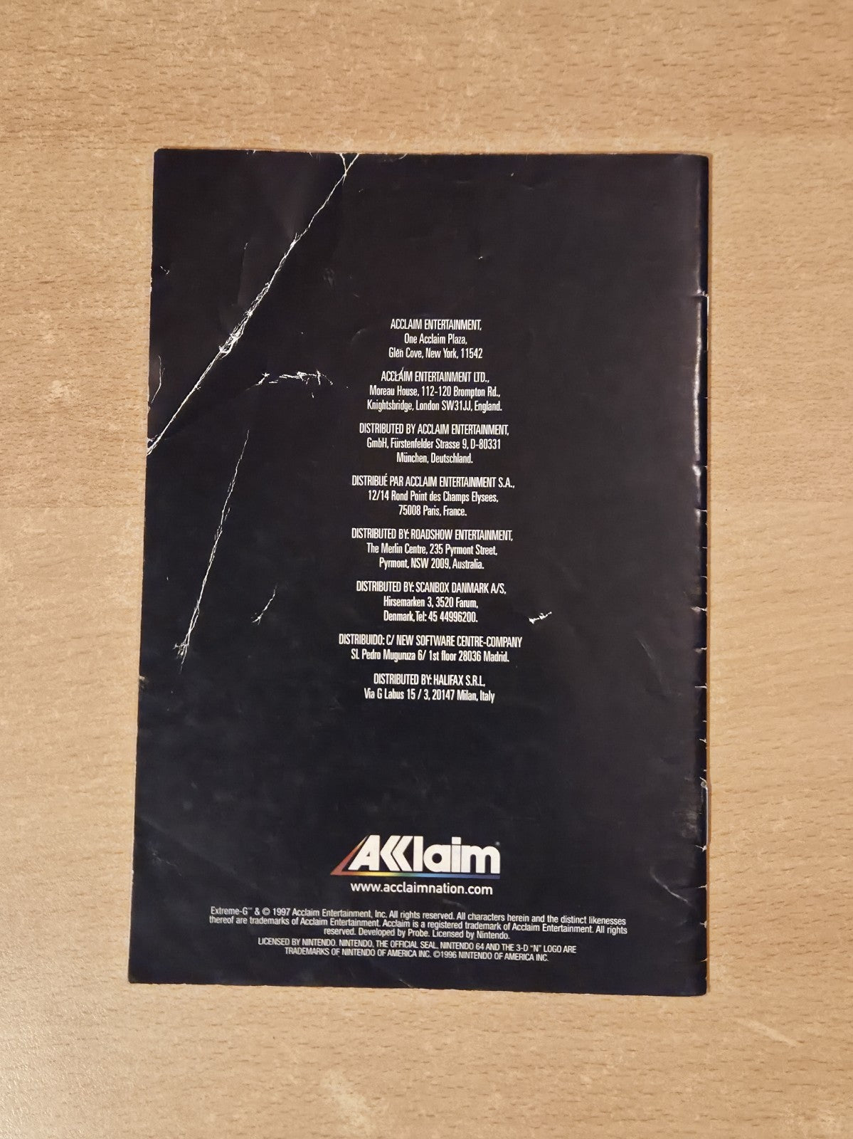 N64 Nintendo 64 extreme-G Instruction Booklet EUR