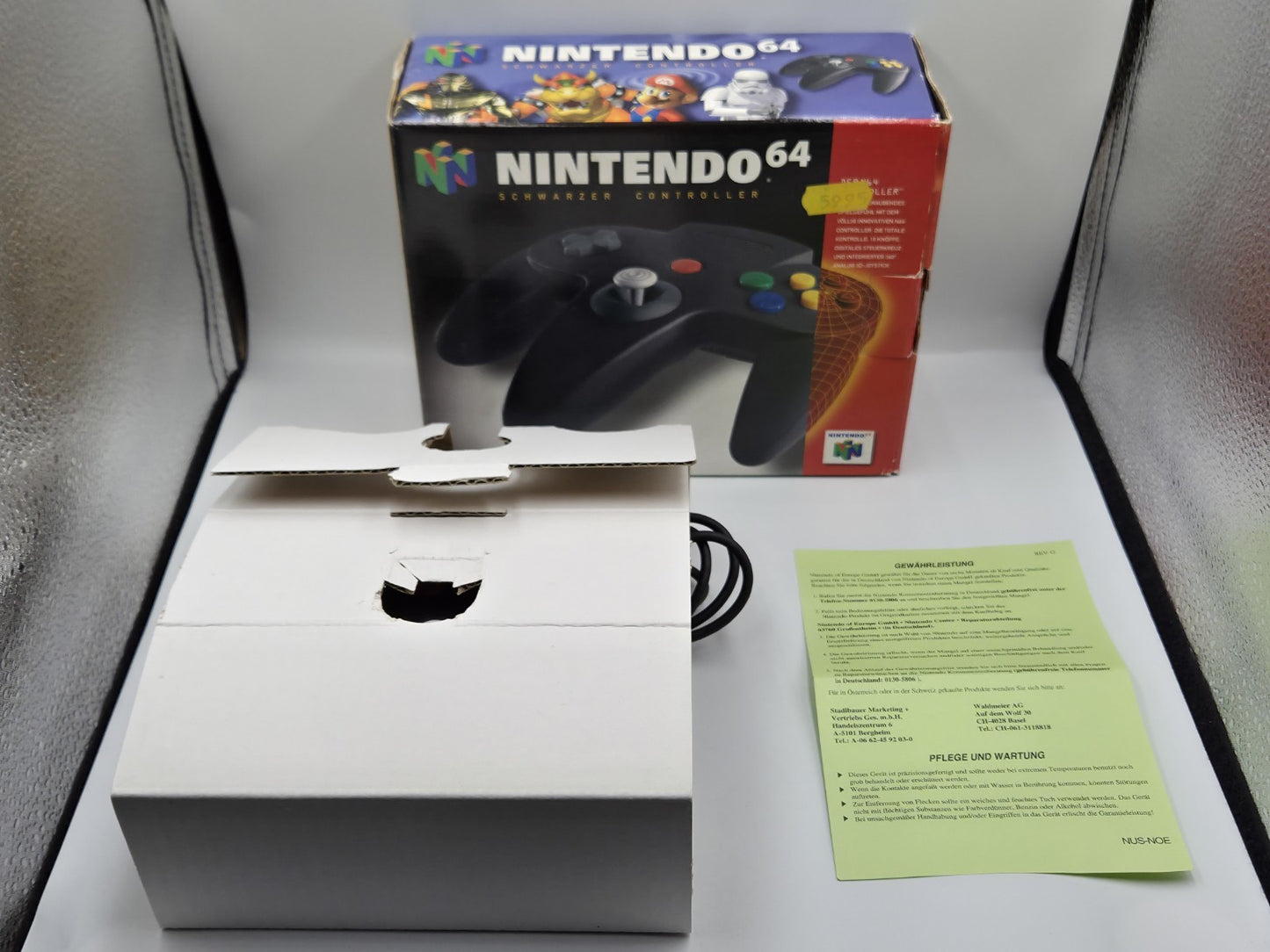 N64 Nintendo 64 Controller Joystick Schwarz Black OVP EUR