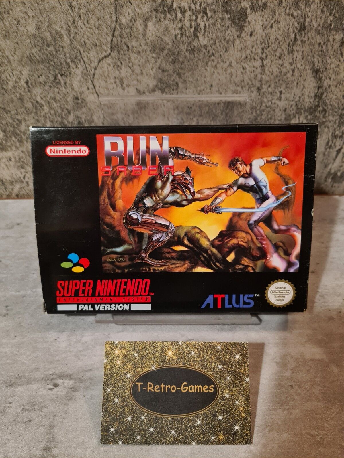 SNES Super Nintendo Run Saber mit OVP und Anleitung NOE - T-Retro-Games