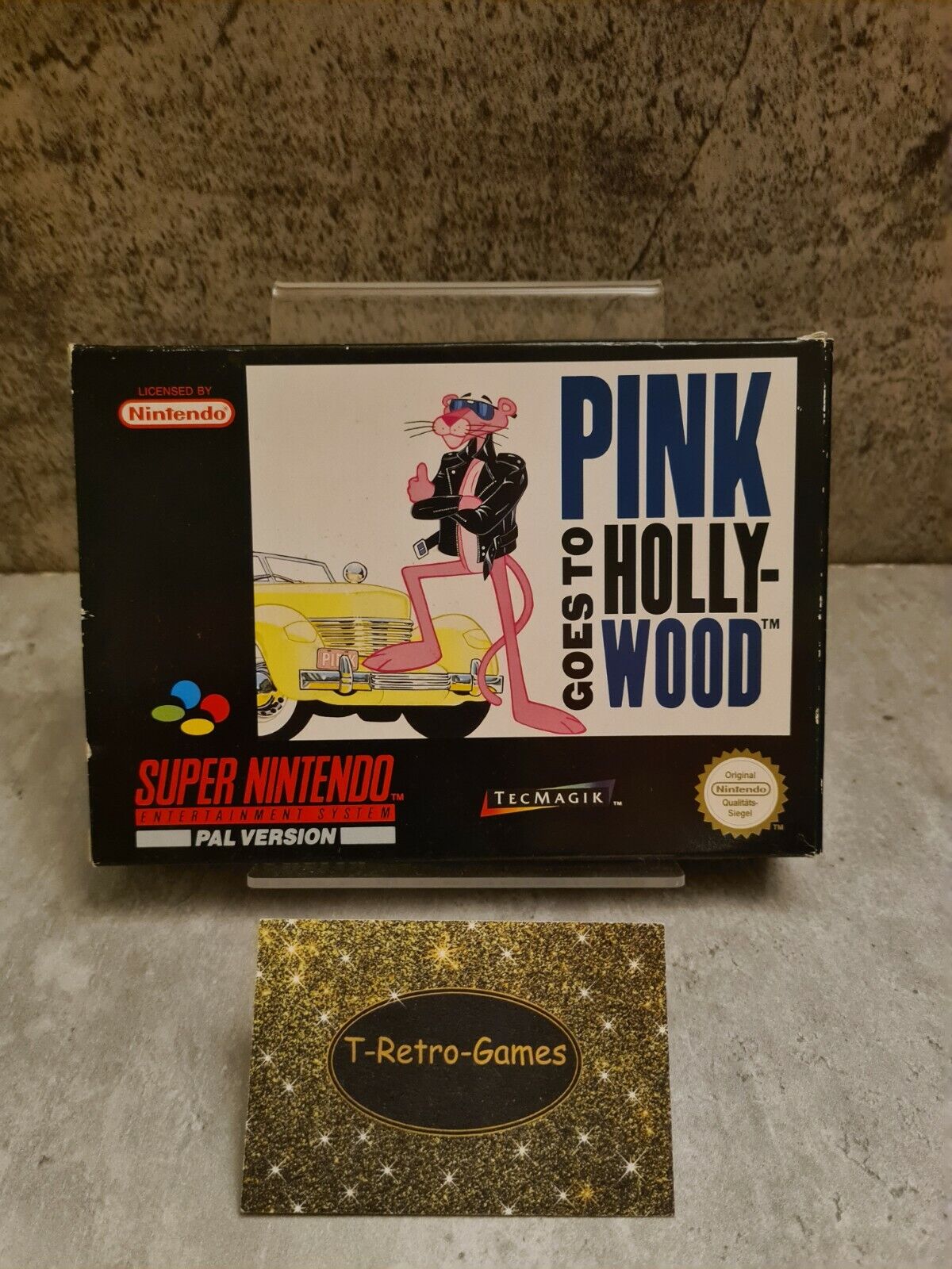 SNES Super Nintendo Pink goes to Hollywood mit OVP und Anleitung NOE - T-Retro-Games