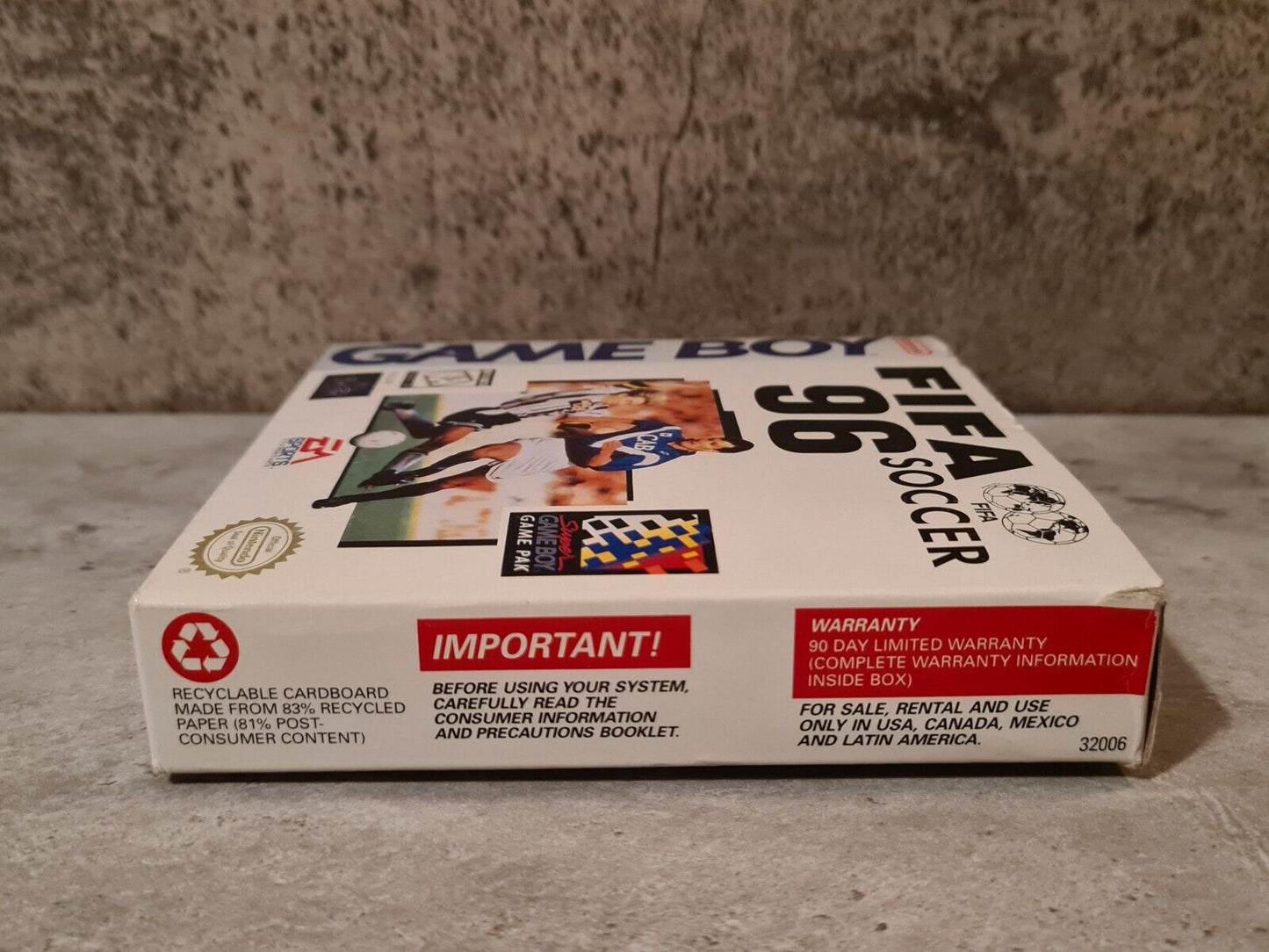 Nintendo Game Boy Classic Fifa Soccer 96 mit OVP und Anleitung + Poster USA - T-Retro-Games
