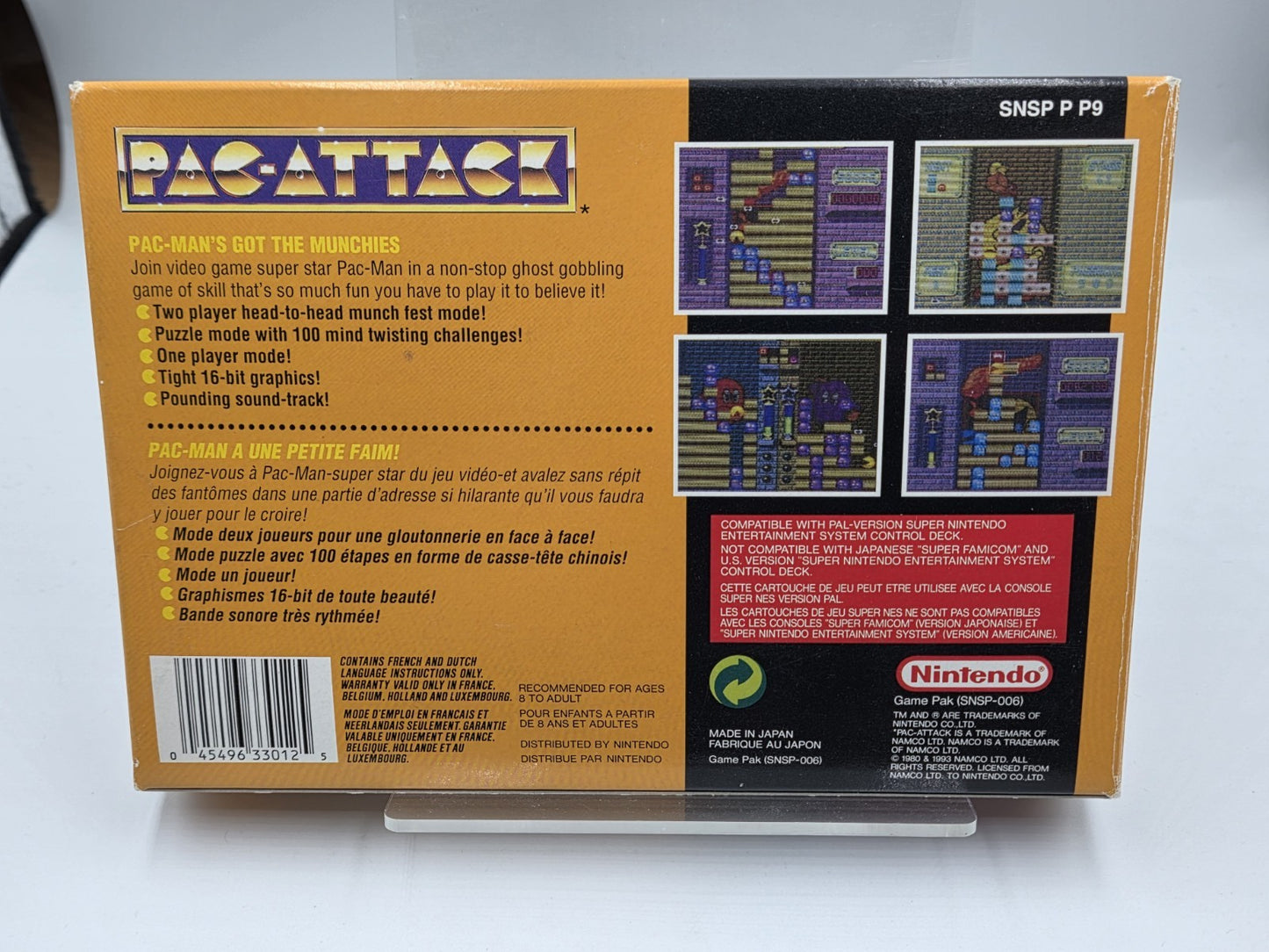 SNES Super Nintendo Pac-Attack mit OVP und Anleitung FAH