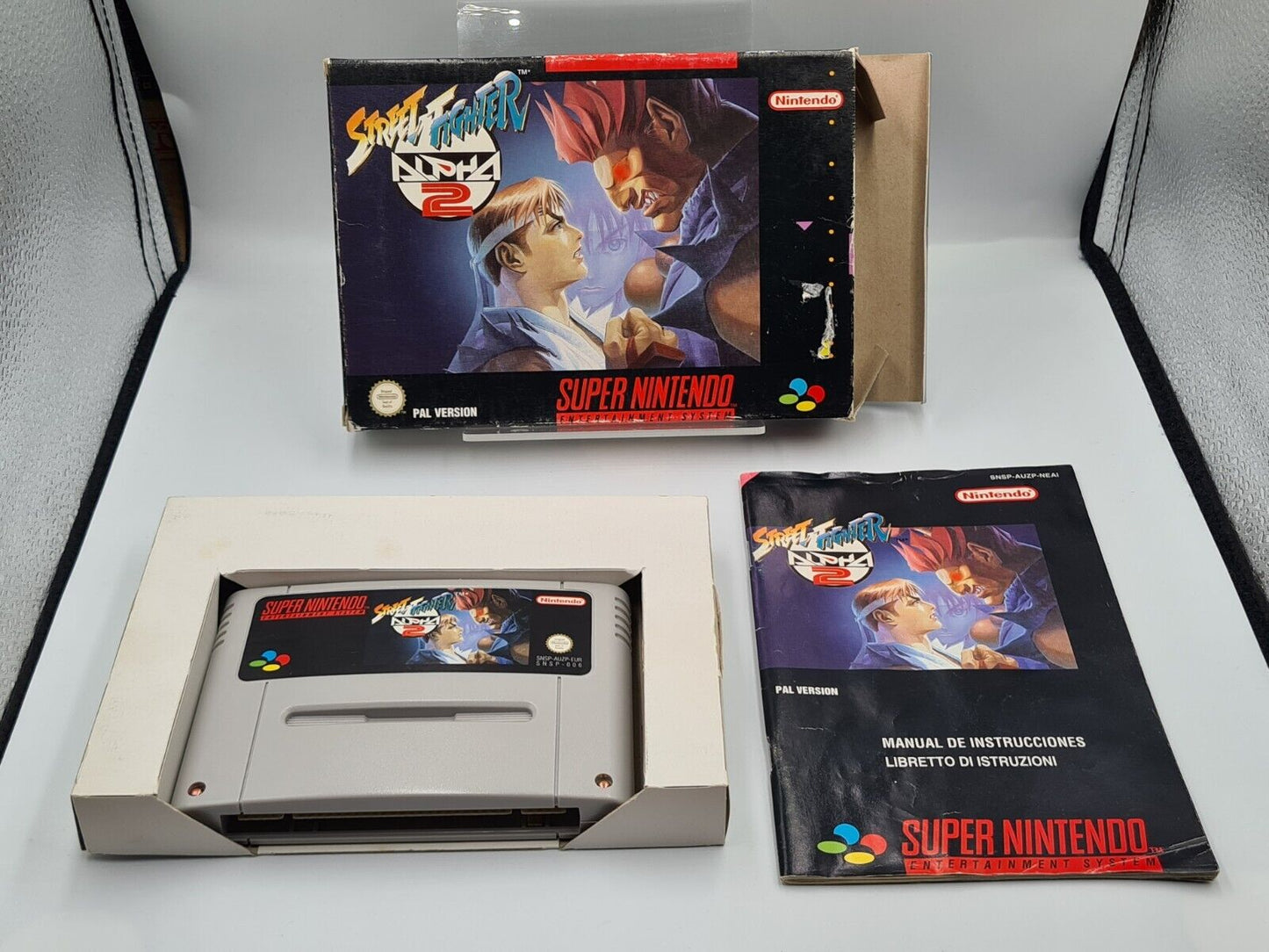 SNES Super Nintendo Street Fighter Alpha 2 mit OVP und Anleitung NEAI - T-Retro-Games