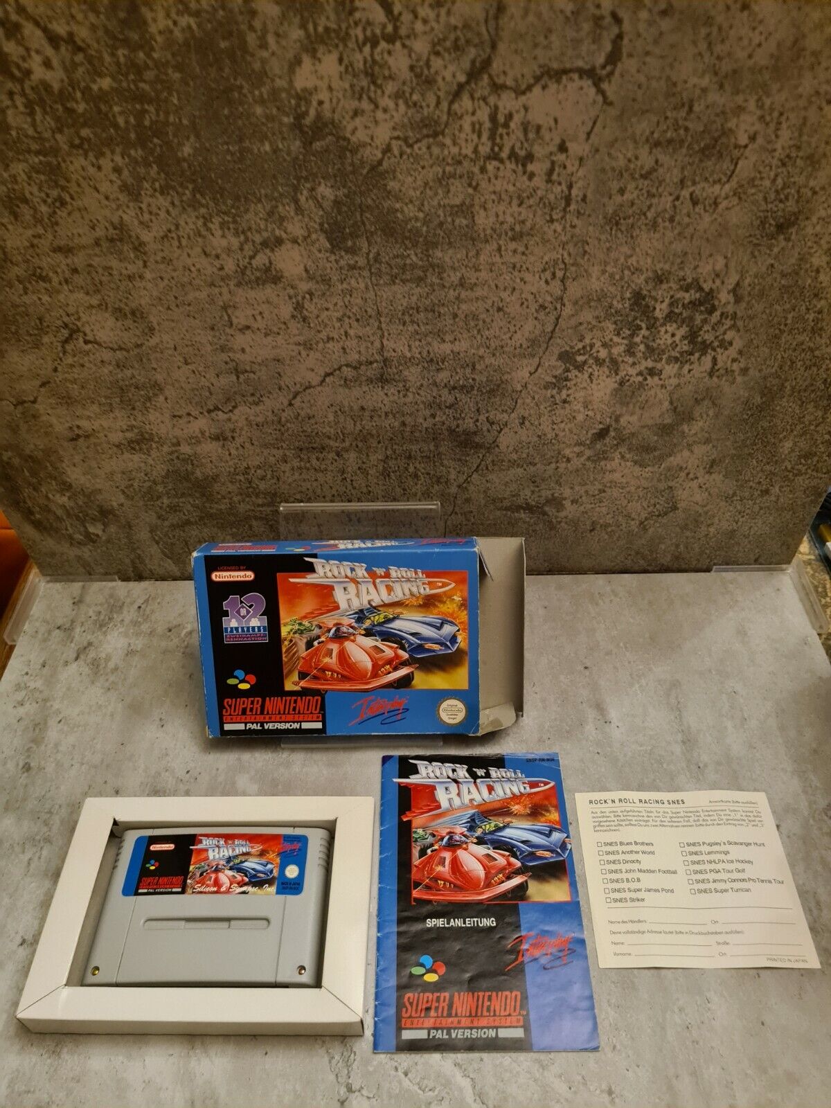SNES Super Nintendo Rock N Roll Racing mit OVP und Anleitung NOE - T-Retro-Games