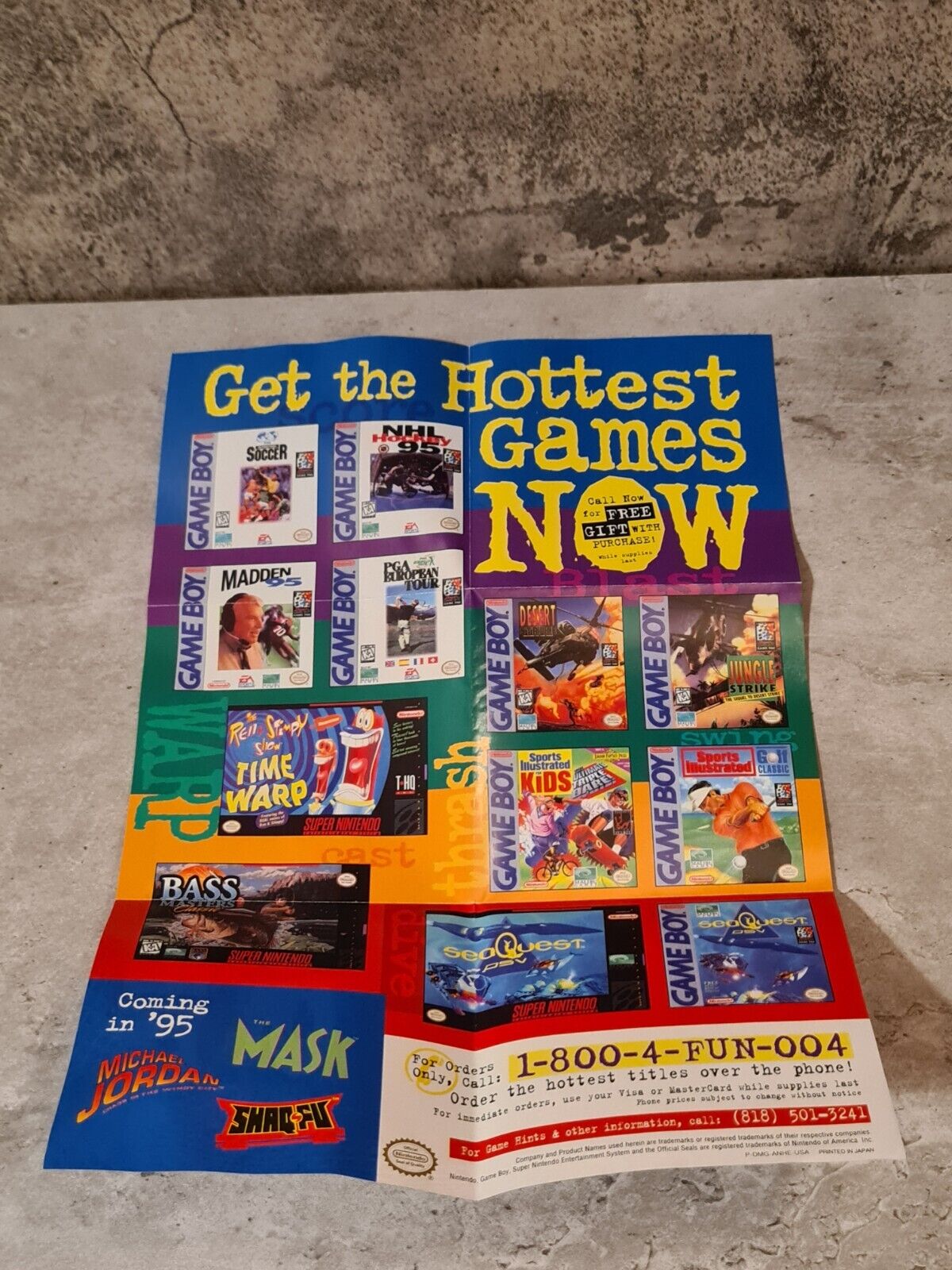 Nintendo Game Boy Classic Spiel NHL Hockey 95 mit OVP und Anleitung + Poster USA - T-Retro-Games