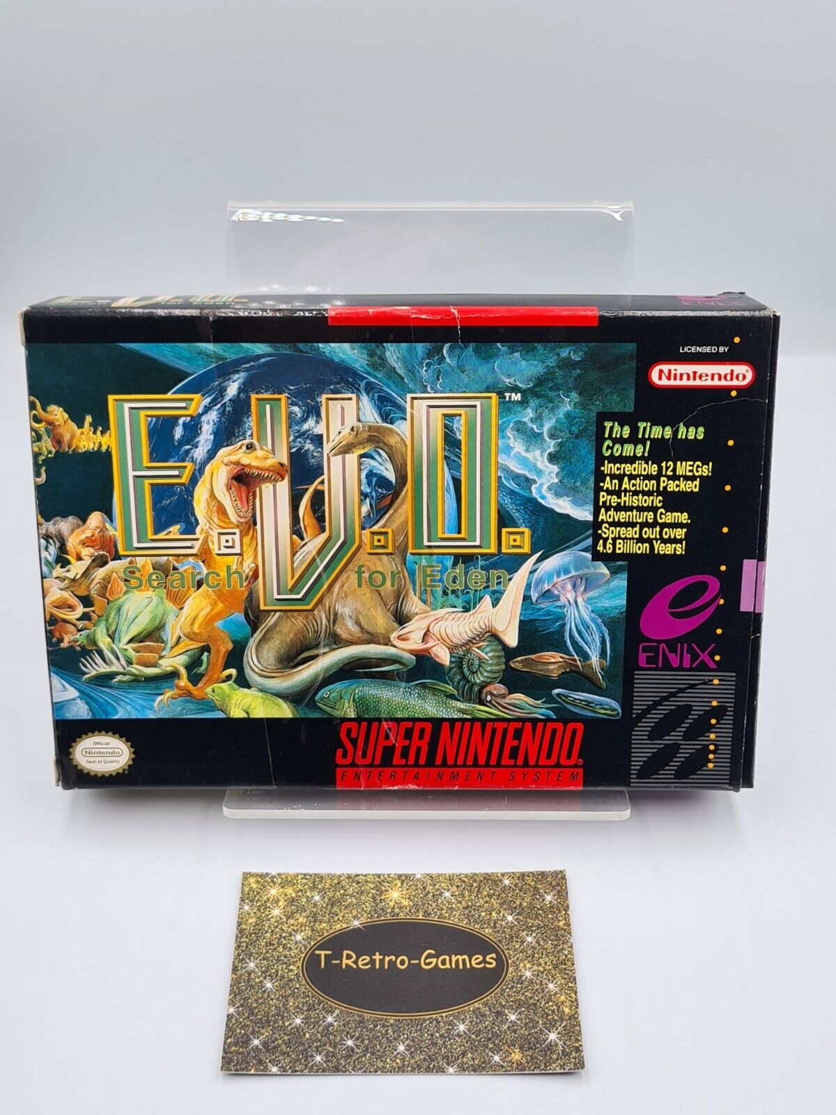 SNES Super Nintendo E.V.O. Search for Eden mit OVP und Anleitung NTSC-USA - T-Retro-Games