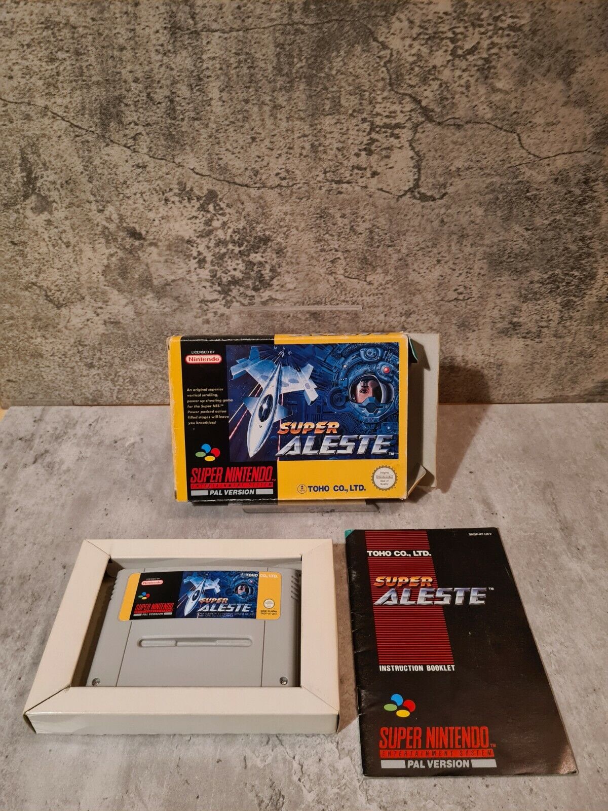 SNES Super Nintendo Super Aleste mit OVP und Anleitung UKV - T-Retro-Games