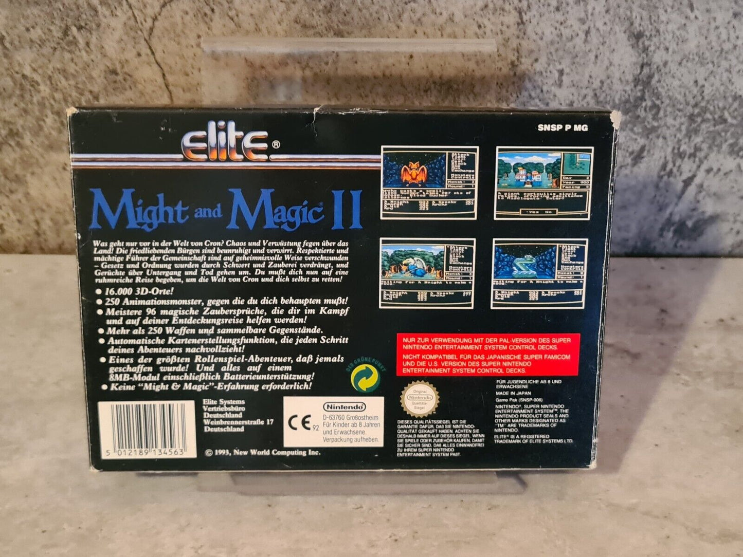 SNES Super Nintendo Might and Magic II mit OVP und Anleitung NOE/SFRG - T-Retro-Games