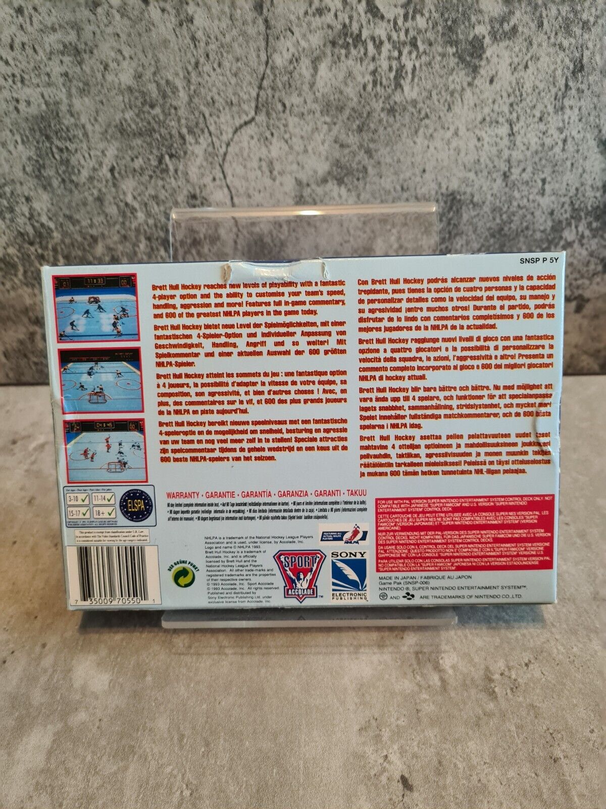 SNES Super Nintendo Brett Hull Hockey mit OVP und Anleitung EUR - T-Retro-Games