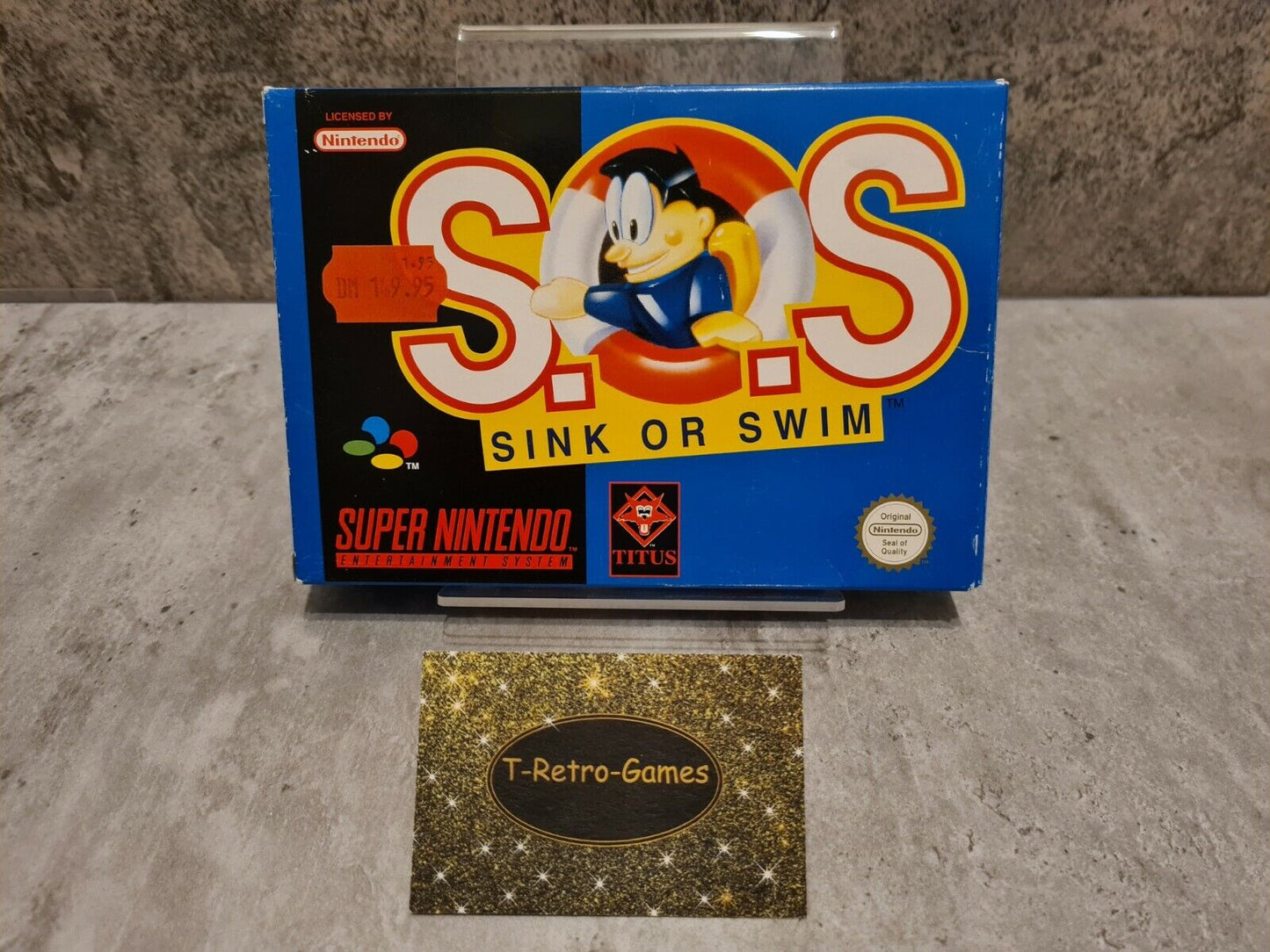 SNES Super Nintendo S.O.S. Sink or Swim mit OVP und Anleitung EUR - T-Retro-Games