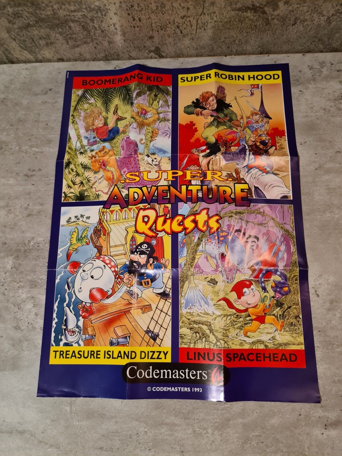 NES Codemasters Super Adventure Quests mit OVP und Anleitung + Poster - T-Retro-Games