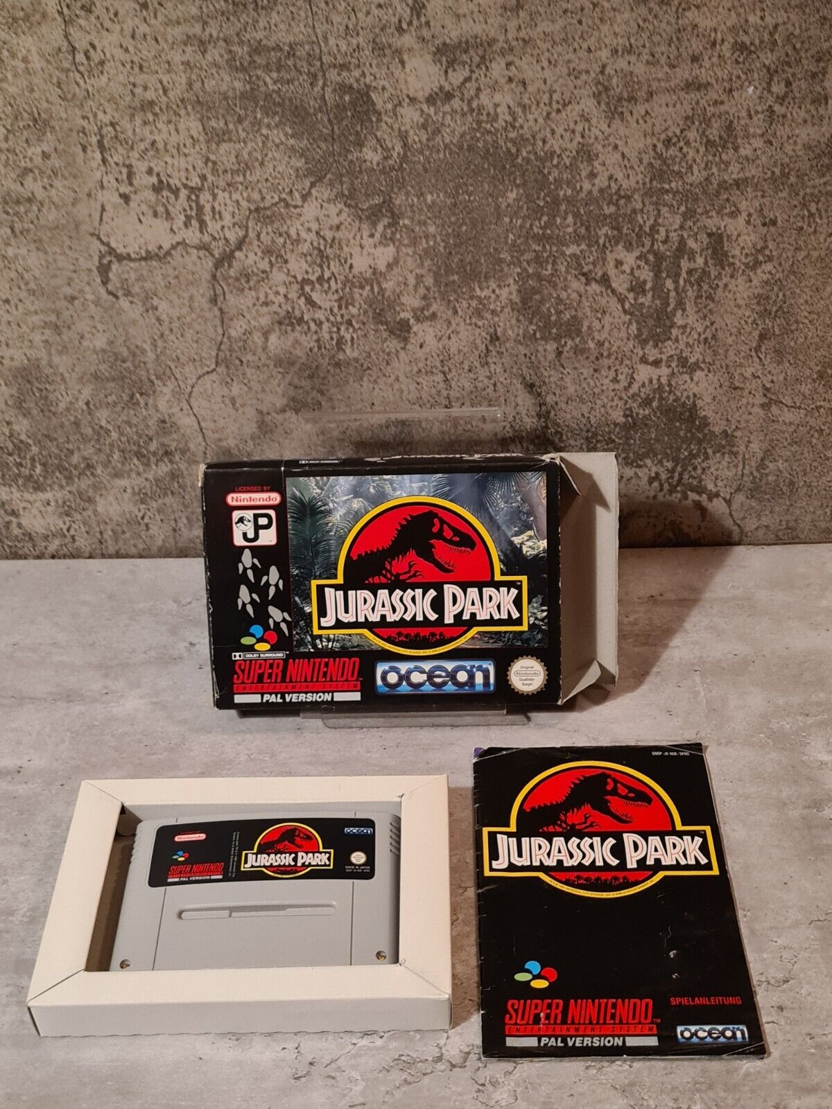 SNES Super Nintendo Jurassic Park mit OVP und Anleitung NOE/SFRG - T-Retro-Games