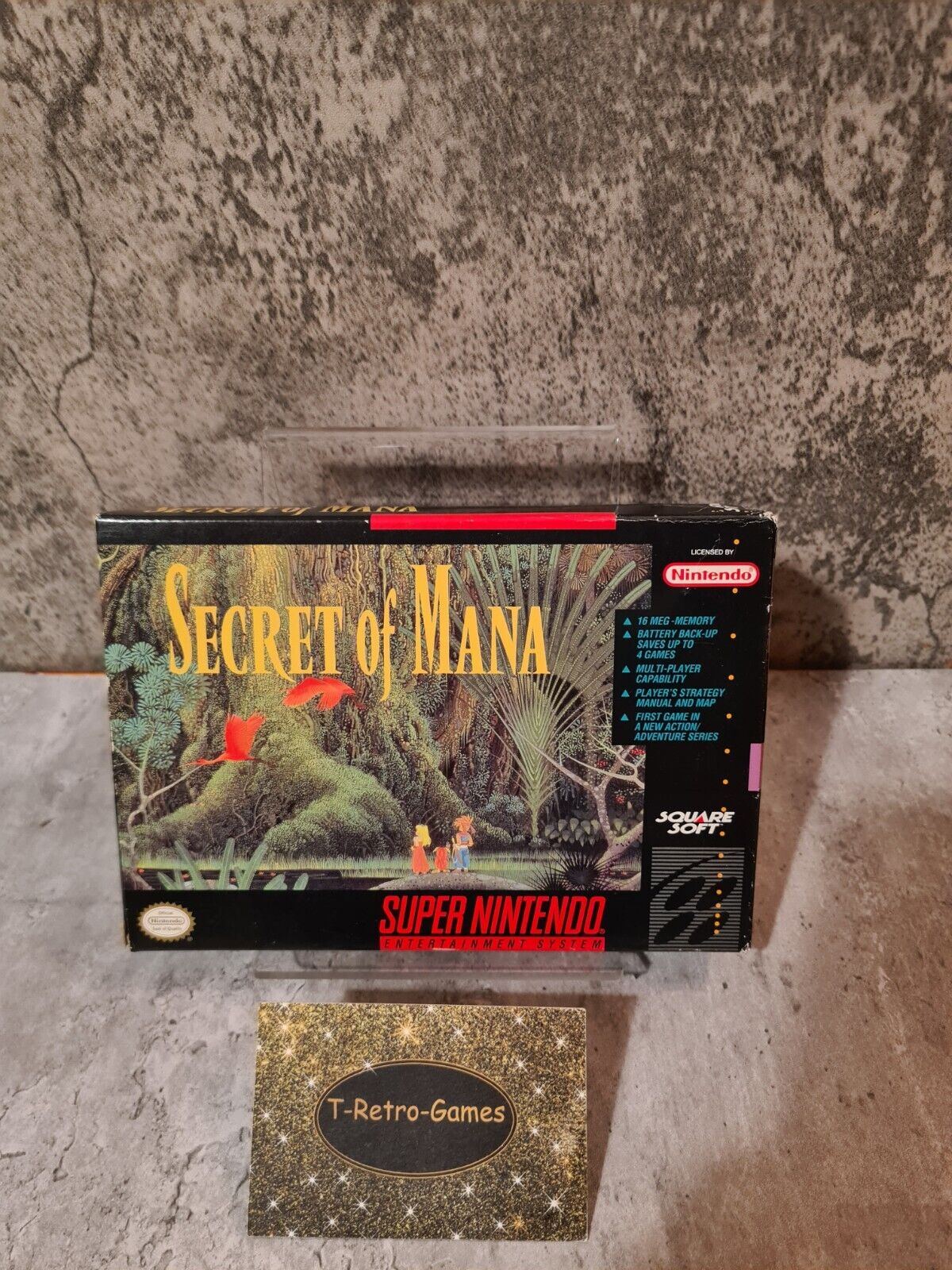 SNES Super Nintendo Secret of Mana mit OVP und Anleitung + Poster NTSC USA - T-Retro-Games