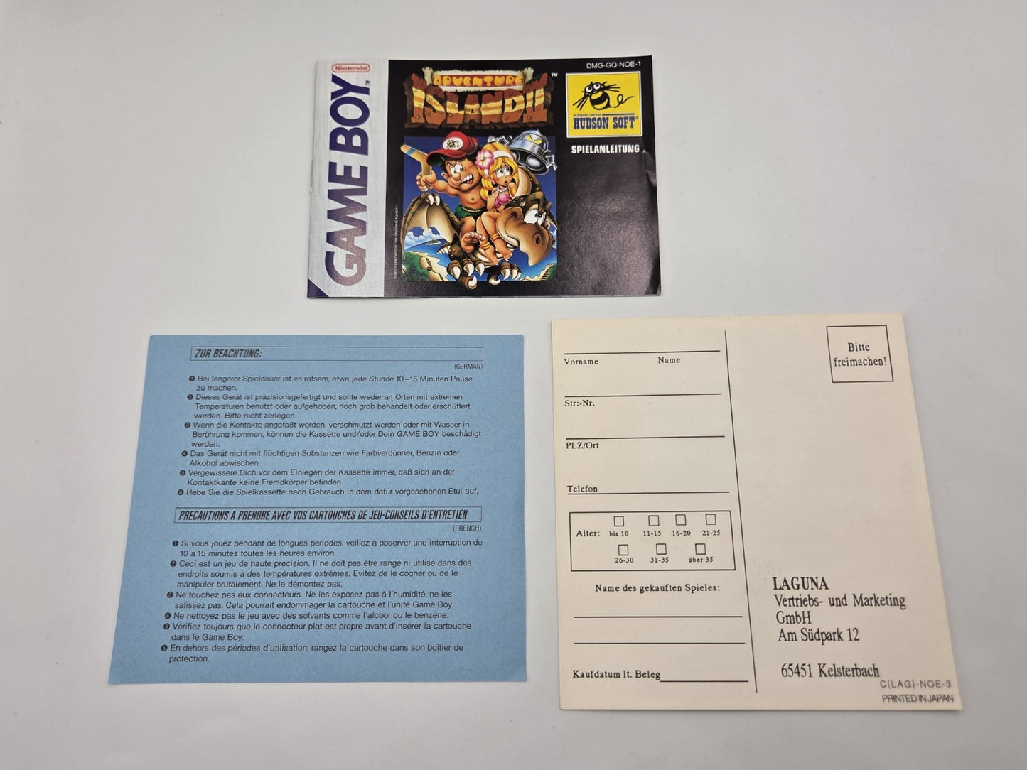 Nintendo Game Boy Classic Spiel Adventure Island II mit OVP und Anleitung NOE
