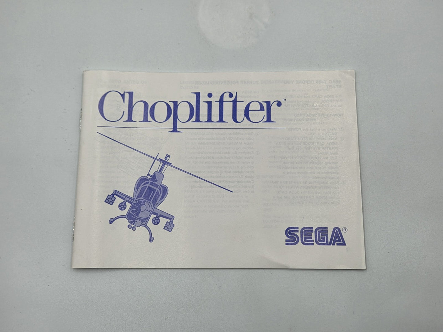 Sega Master System Choplifter mit OVP und Anleitung Multilingual