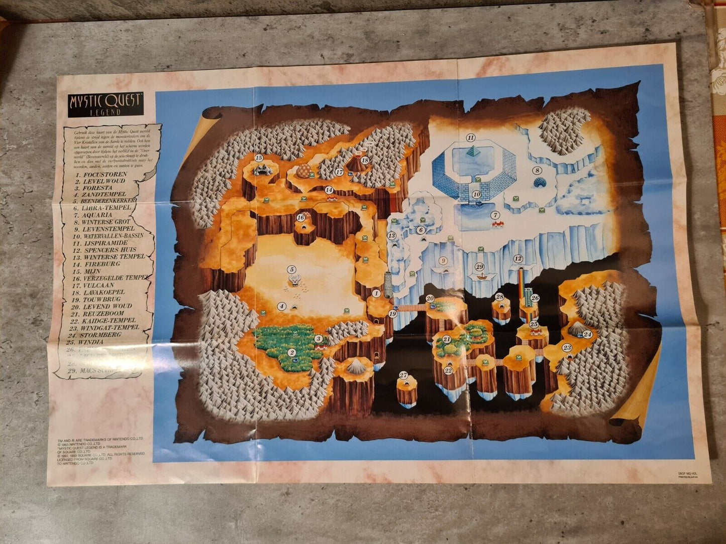 SNES Super Nintendo Mystic Quest Legend mit OVP und Anleitung + Poster HOL - T-Retro-Games