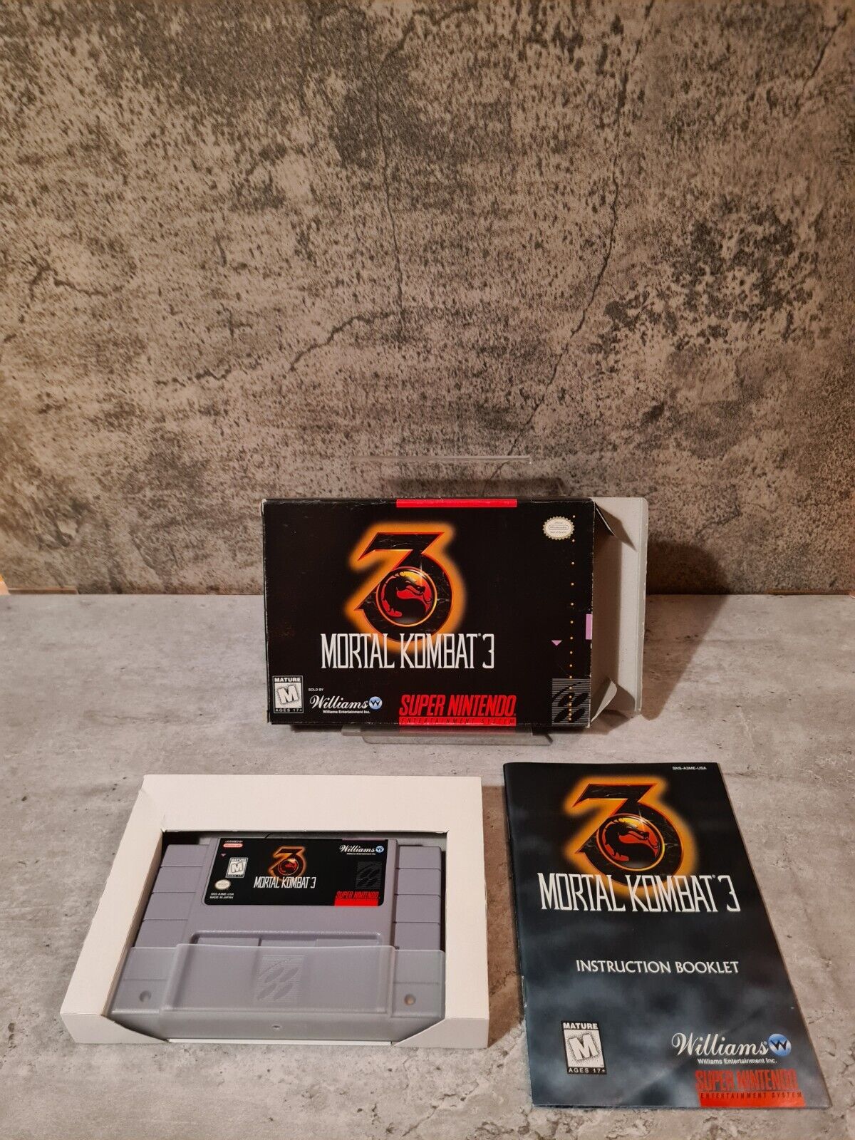 SNES Super Nintendo Mortal Kombat 3 mit OVP und Anleitung NTSC USA - T-Retro-Games