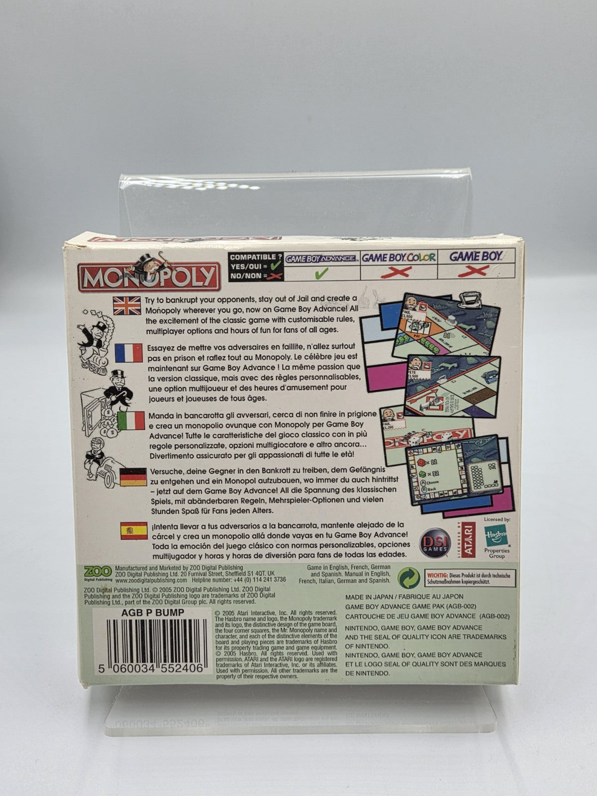 Nintendo Game Boy Advance Monopoly mit OVP und Anleitung EUR