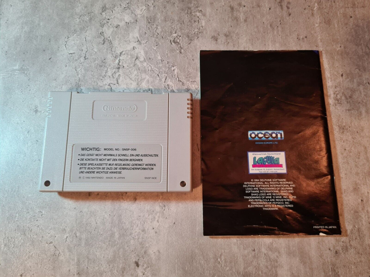 SNES Super Nintendo Shaq-Fu mit OVP und Anleitung NOE - T-Retro-Games