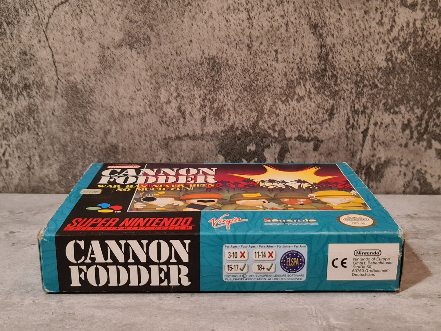 SNES Super Nintendo Cannon Fodder mit OVP und Anleitung EUR - T-Retro-Games